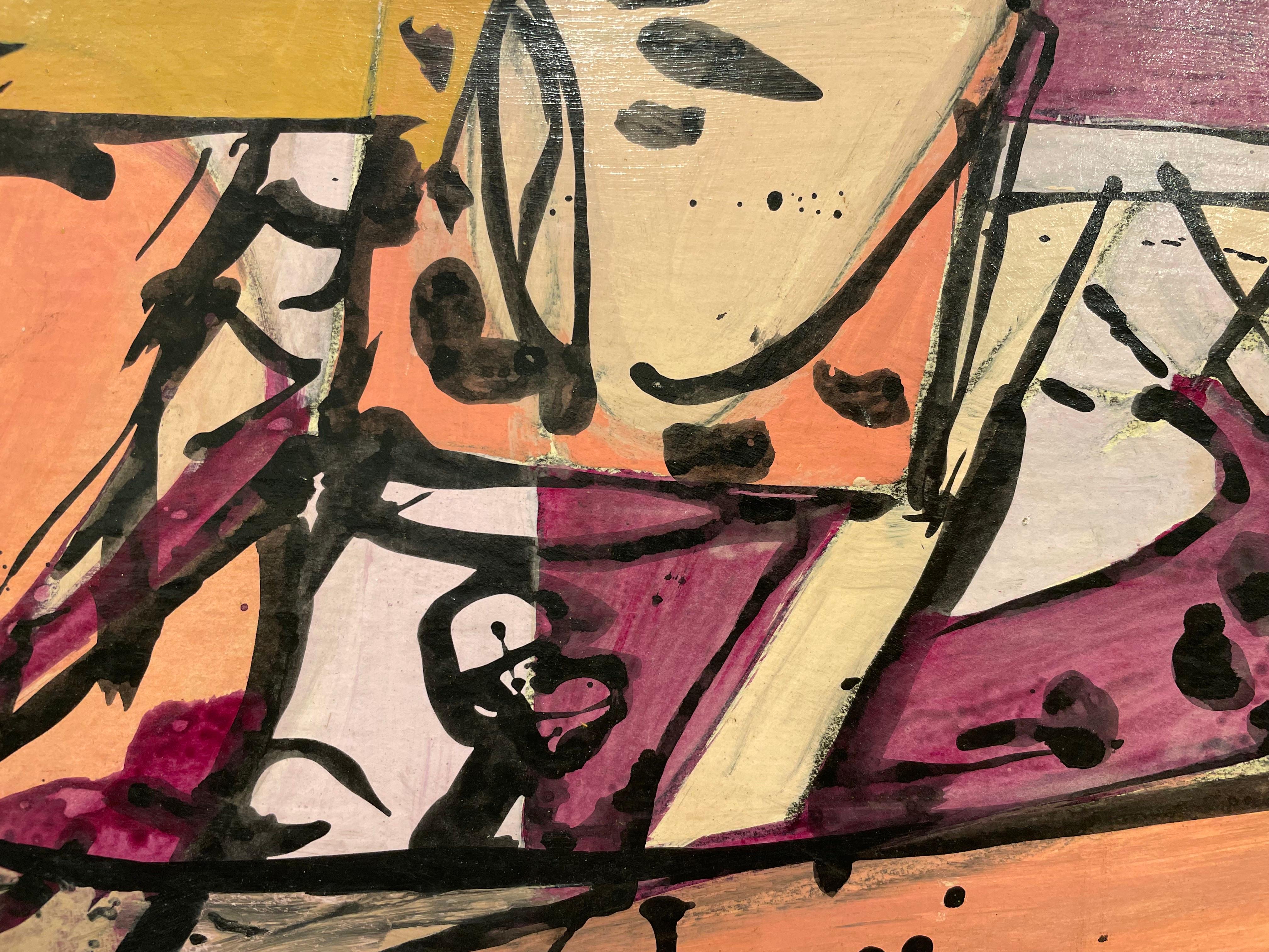 20th century abstract expressionist oil painting by Cleveland School artist For Sale 5