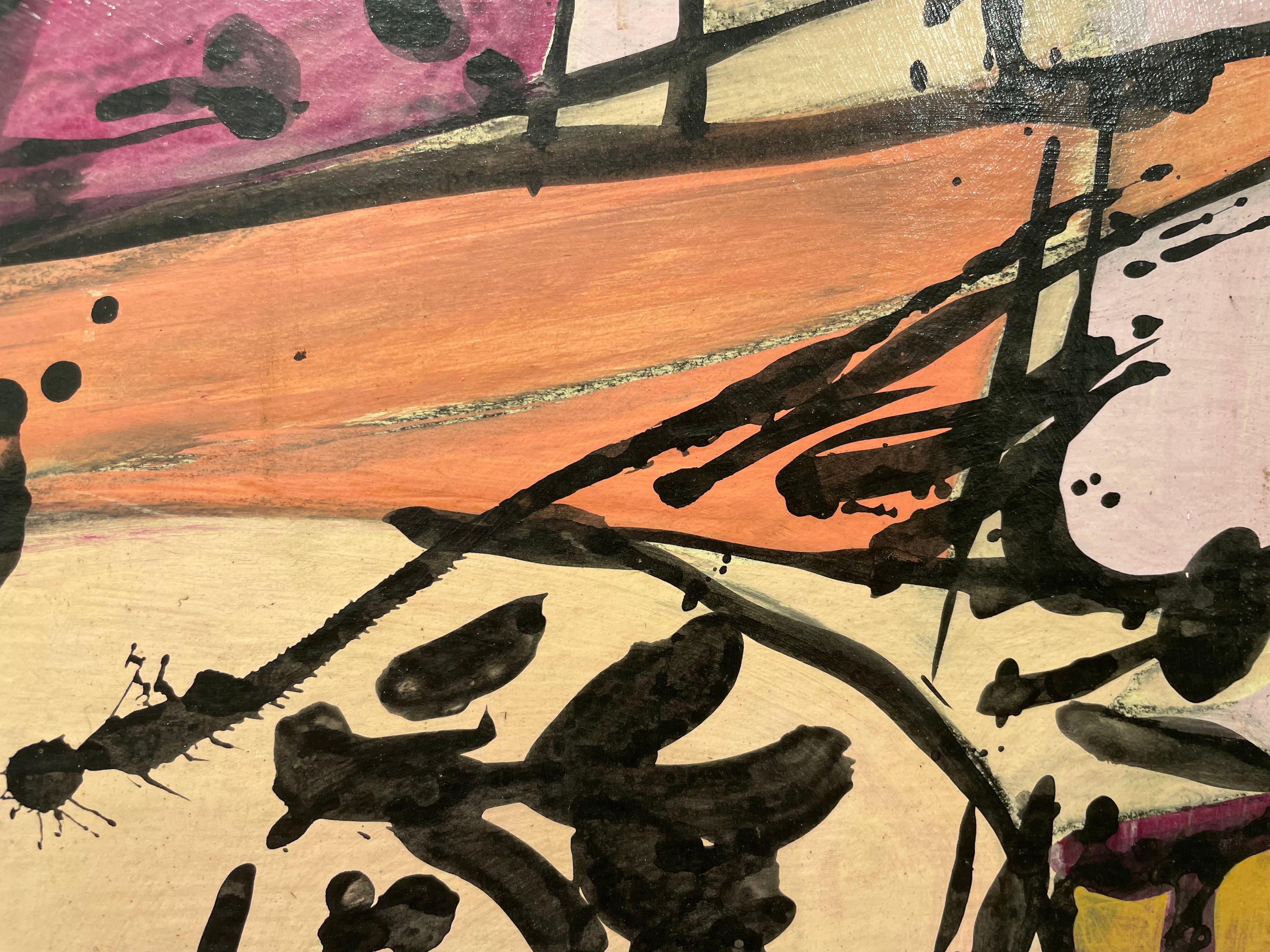 20th century abstract expressionist oil painting by Cleveland School artist For Sale 7