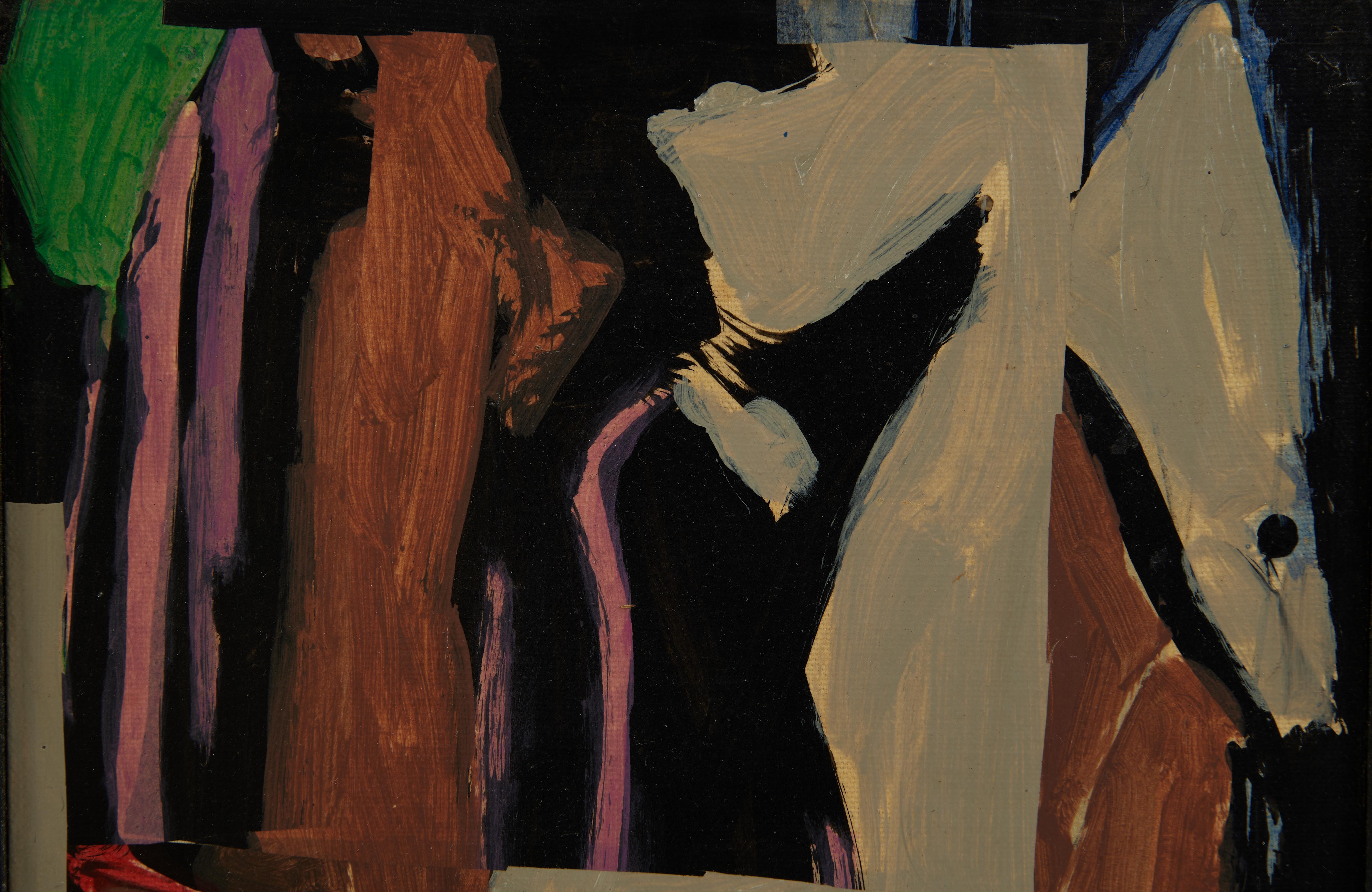 Óleo expresionista abstracto sin título del artista de la Escuela de Cleveland - Painting de Richard Andres