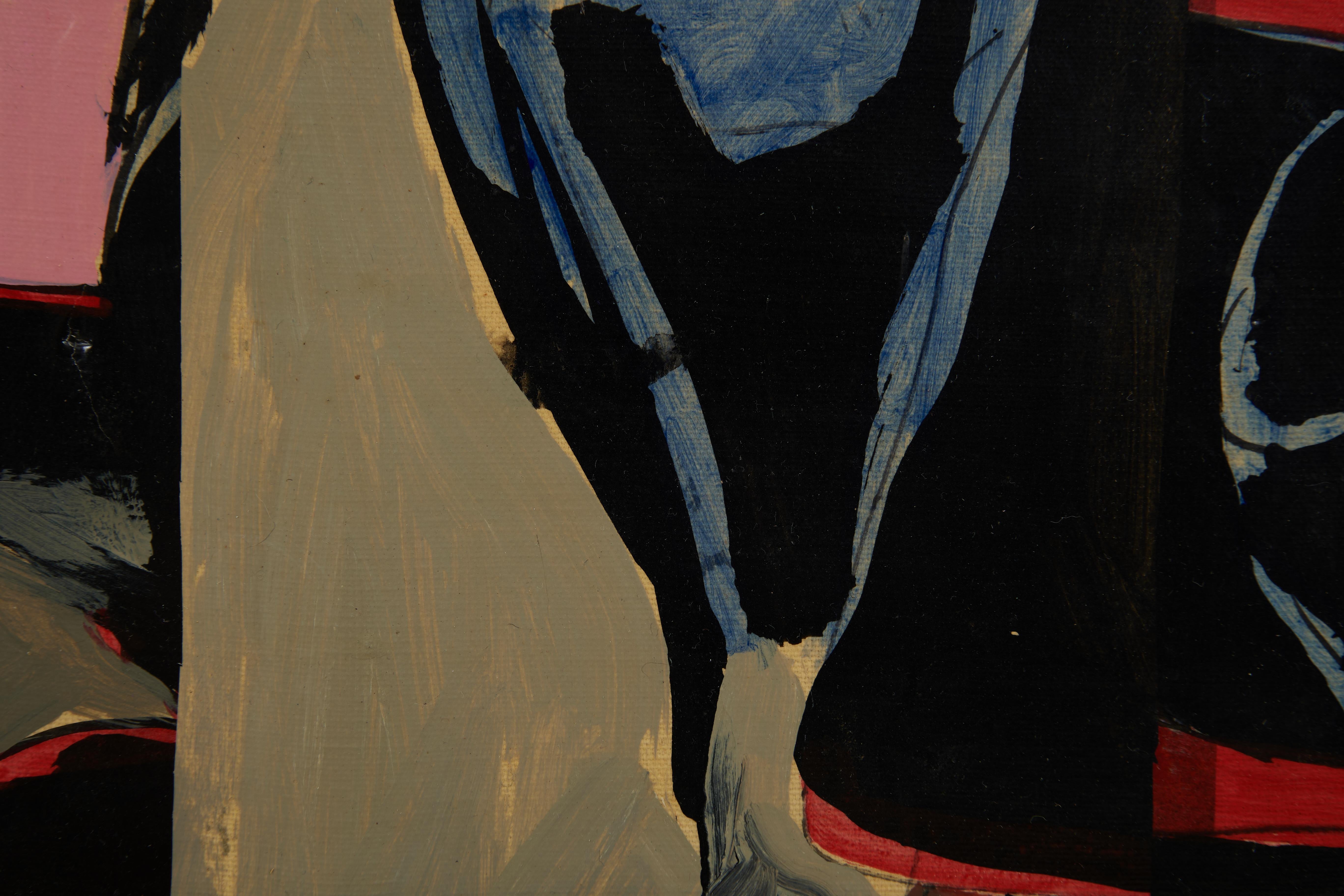 Peinture à l'huile expressionniste abstraite sans titre de l'artiste de la Cleveland School - Expressionnisme abstrait Painting par Richard Andres