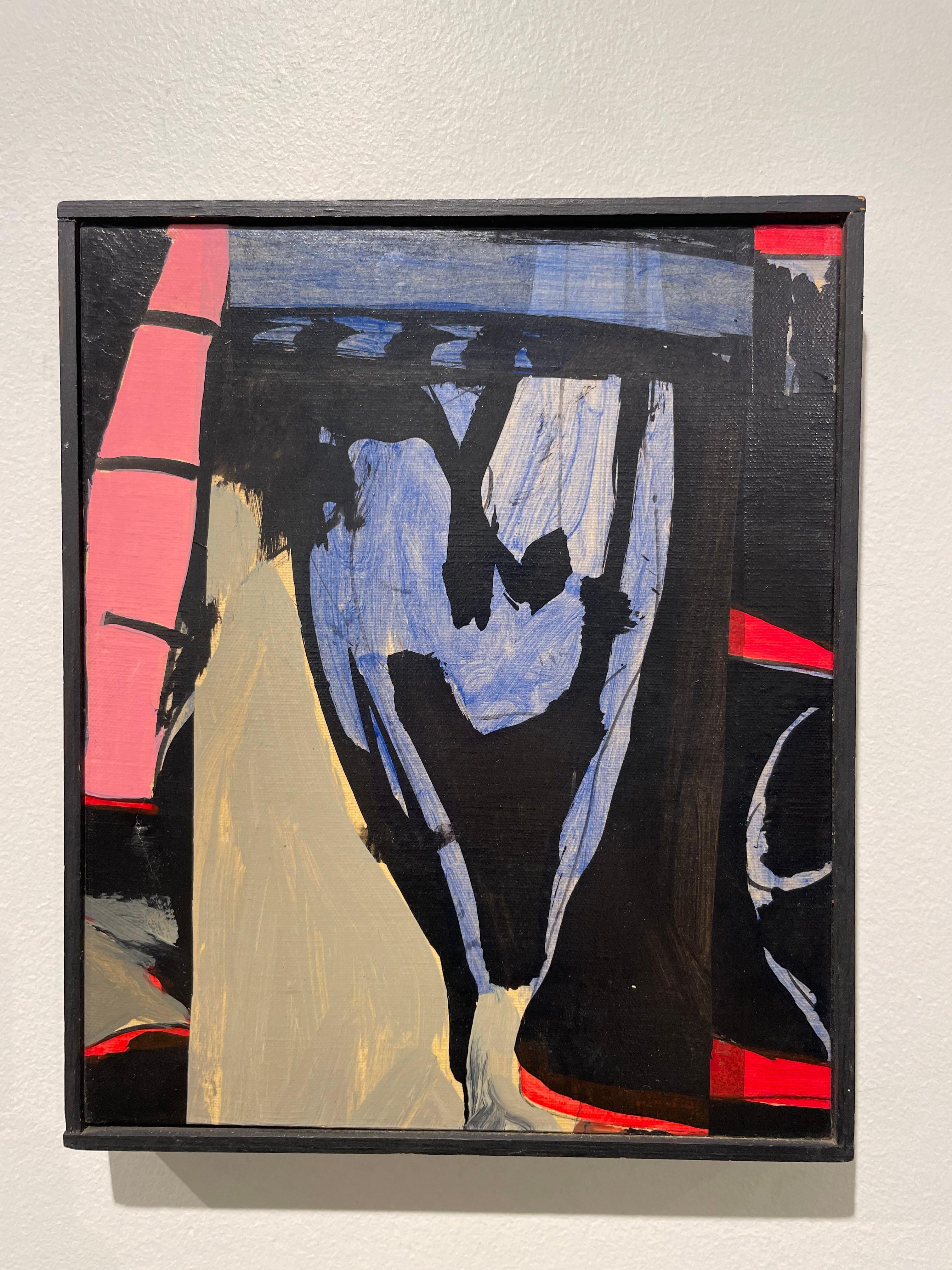 20th century abstract expressionist oil painting by Cleveland School artist - Black Figurative Painting by Richard Andres