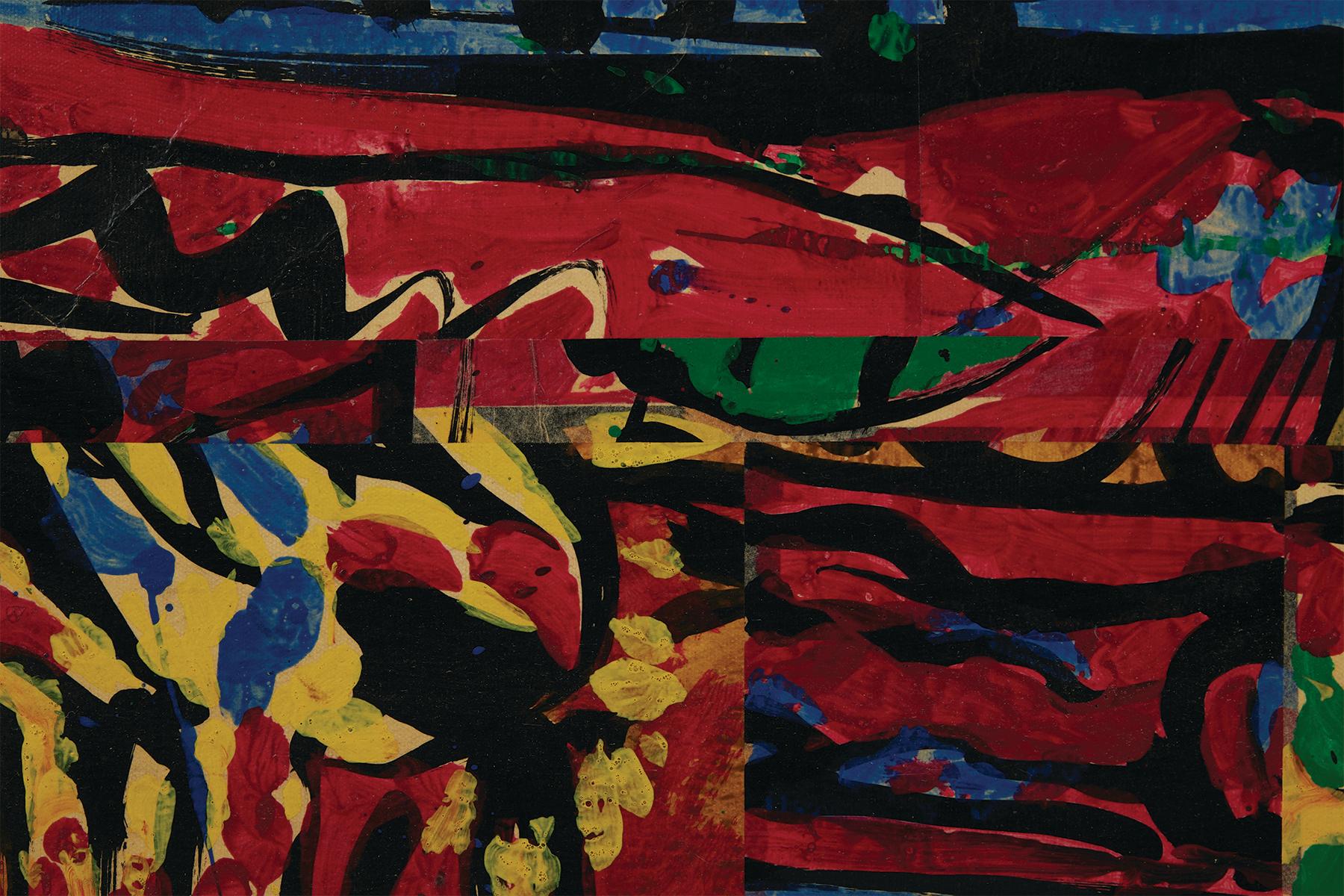 Óleo expresionista abstracto sin título del artista de la Escuela de Cleveland - Abstract Painting Negro de Richard Andres