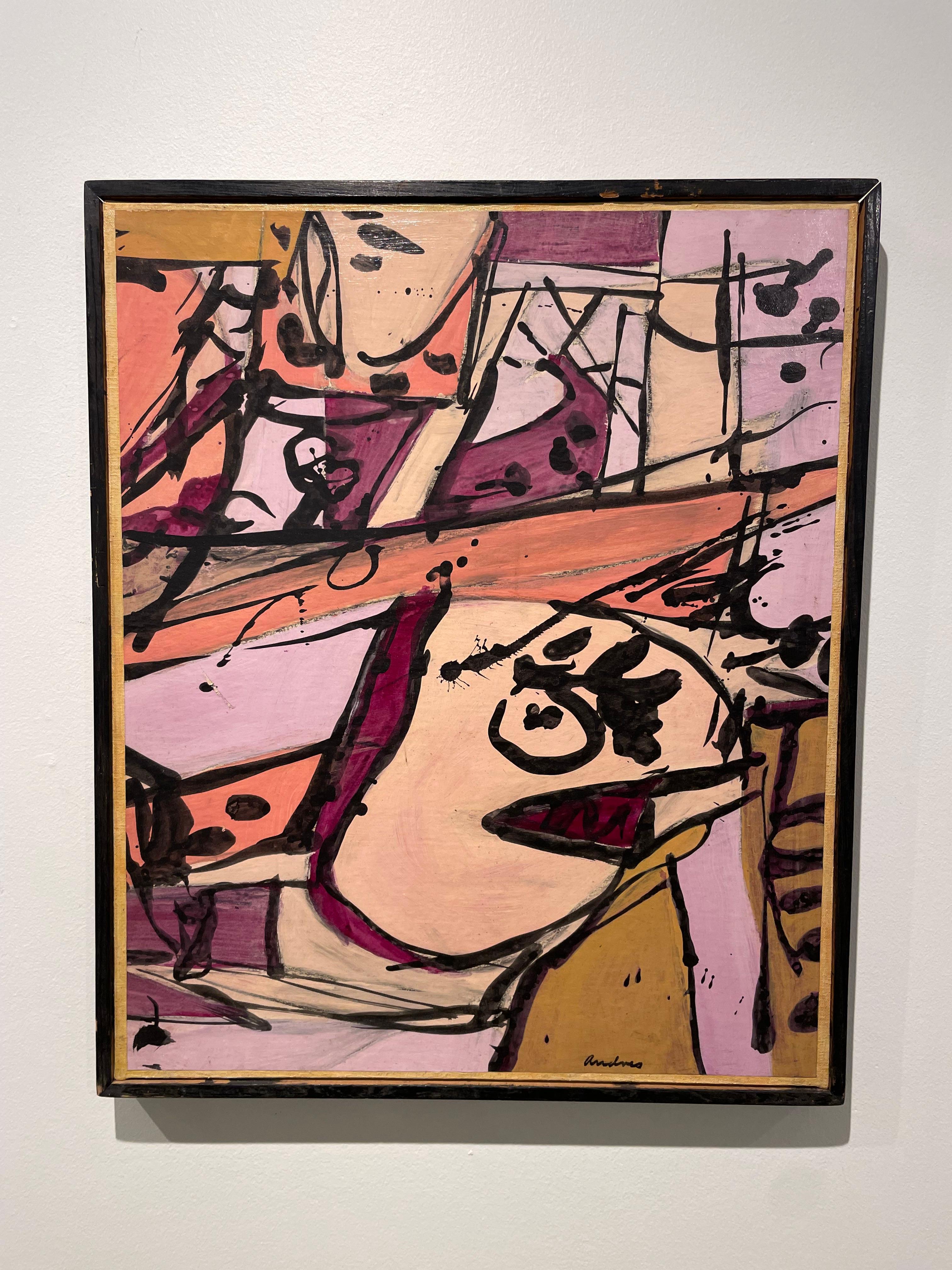 Richard Andres
American, 1927-2013
Untitled, c. 1980
acrylic and ink on paper mounted on canvas
signed lower right
24 x 20 inches
25 x 21 inches, framed

Note: Minor abrasion on lower left side of canvas. See photos for details. 

Richard Andres was