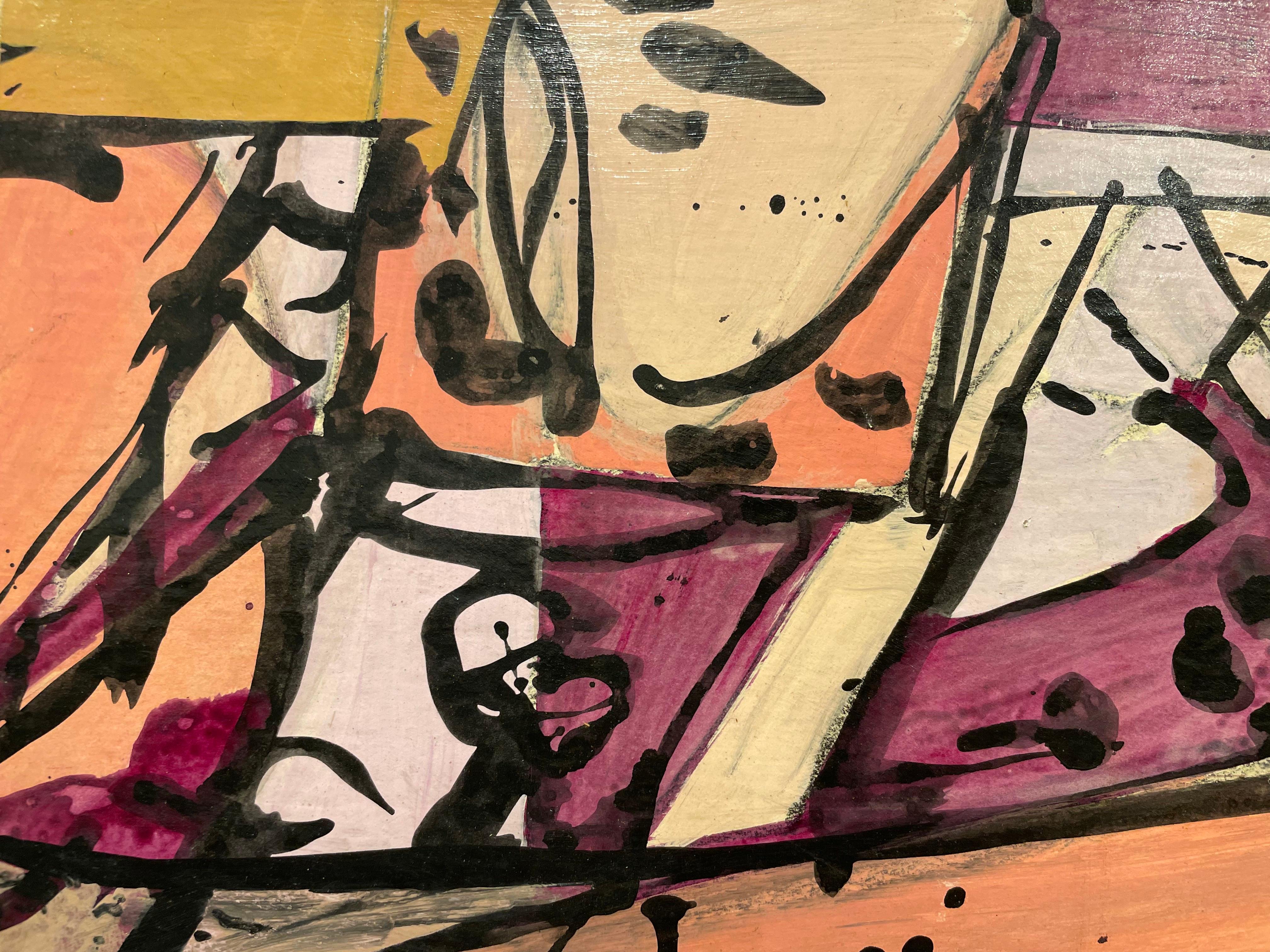 20th century abstract expressionist oil painting by Cleveland School artist For Sale 1