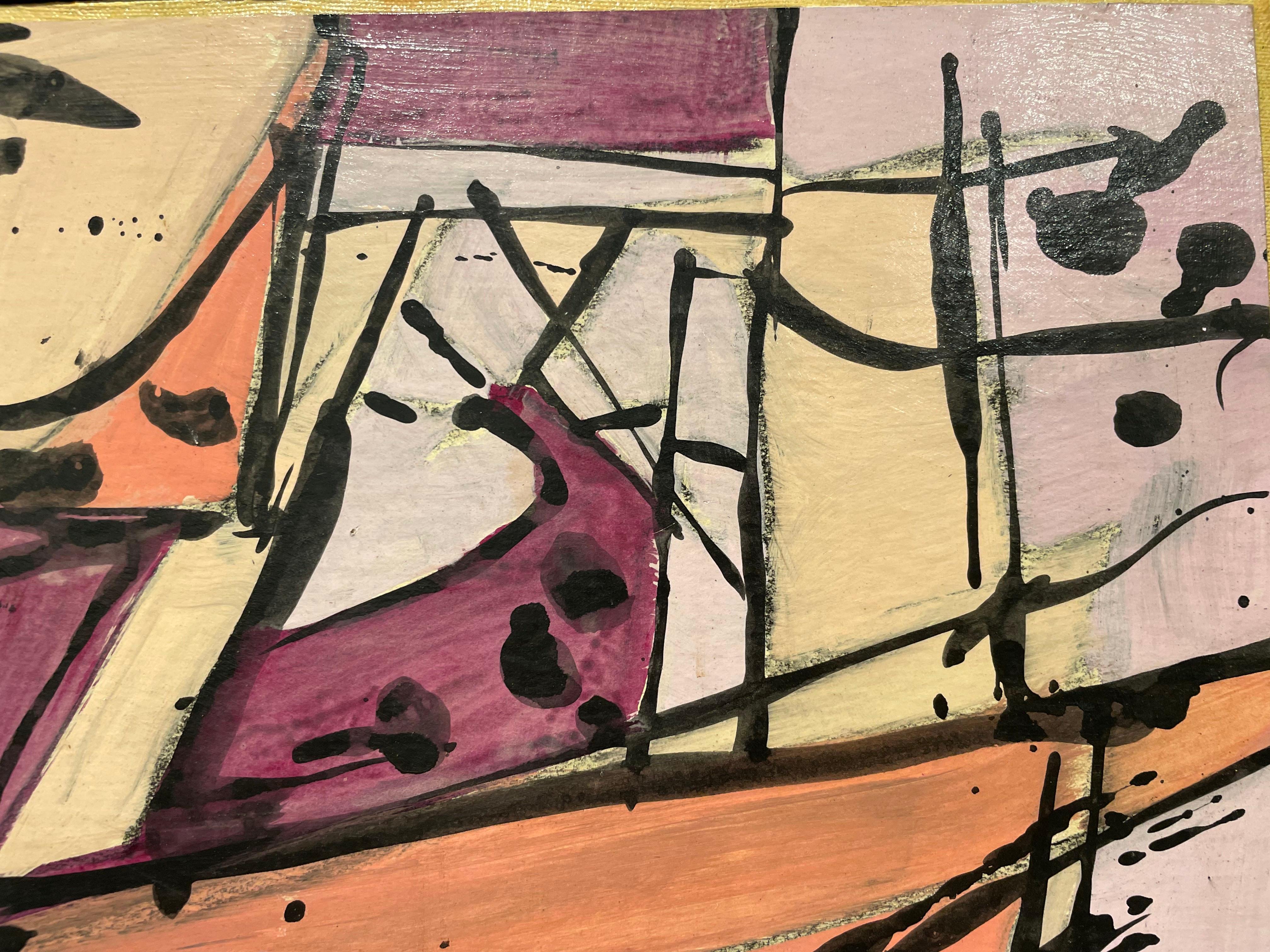 20th century abstract expressionist oil painting by Cleveland School artist For Sale 2