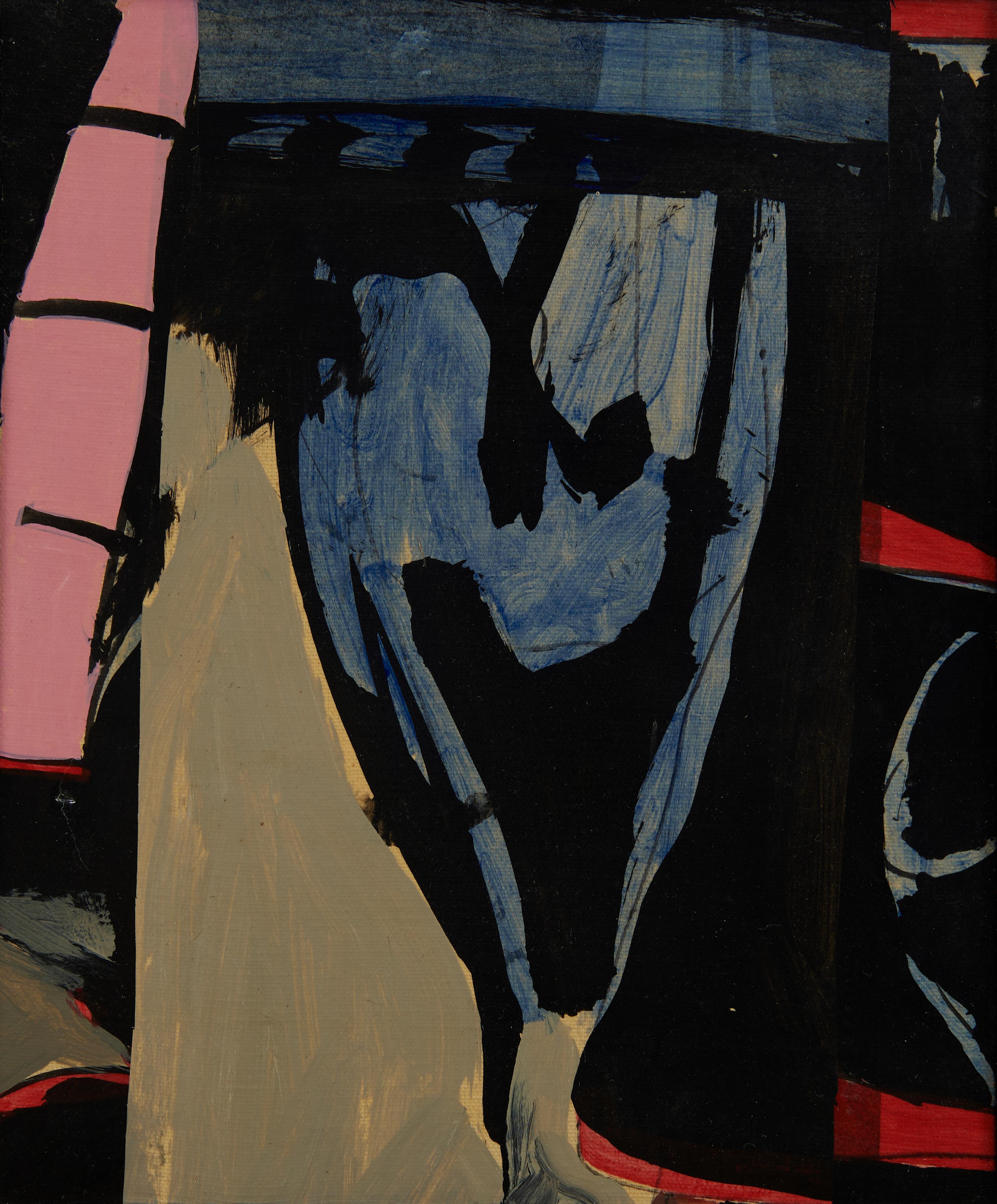 Richard Andres Figurative Painting – Abstraktes expressionistisches Ölgemälde ohne Titel des Künstlers der Cleveland School