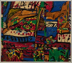 Abstraktes expressionistisches Ölgemälde ohne Titel des Künstlers der Cleveland School