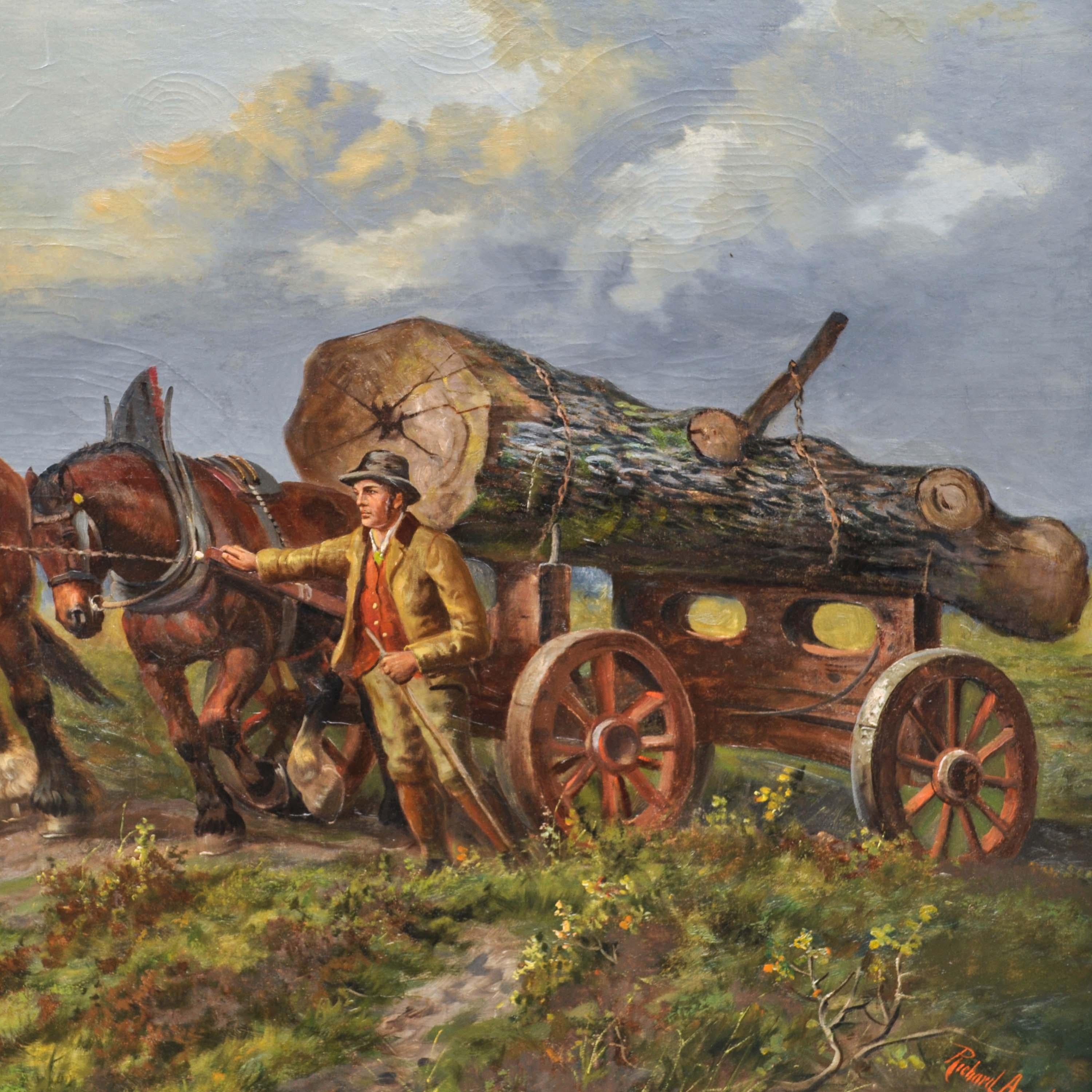 Monumental Antique Painting Scottish Highland Landscape Richard Ansdell 1871 5