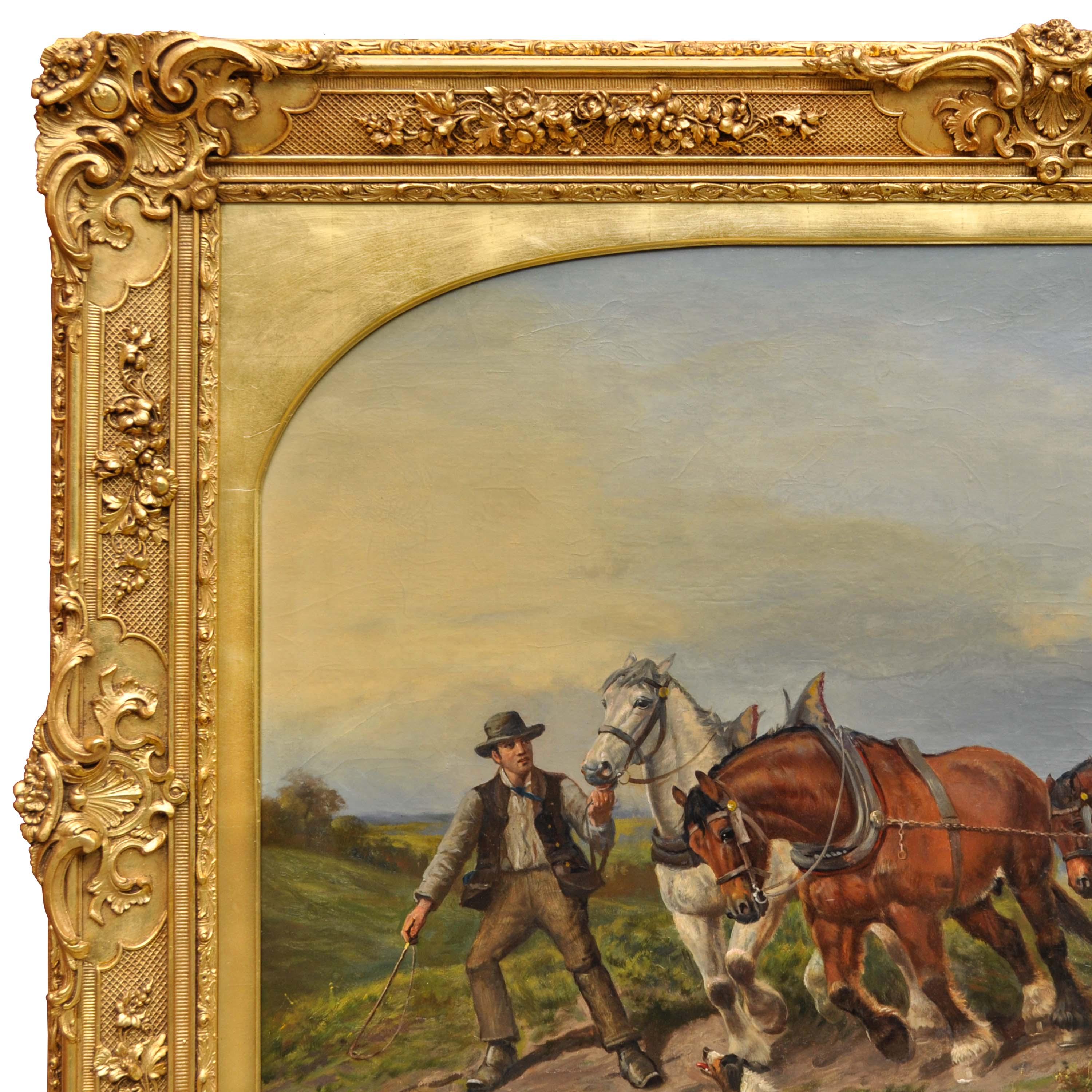 Monumental Antique Painting Scottish Highland Landscape Richard Ansdell 1871 6