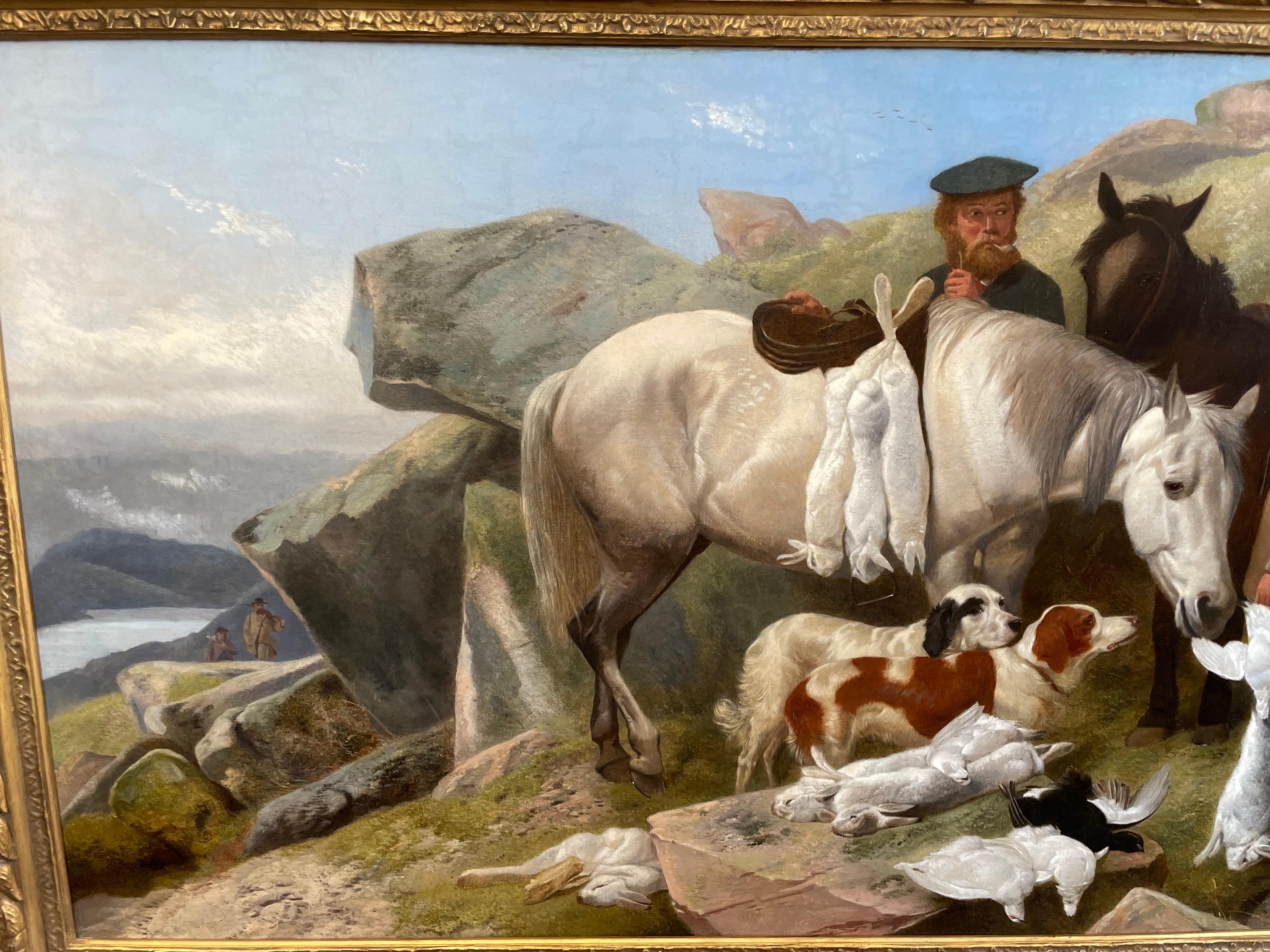 Richard Ansdell RA (1815-1885) Scottish Shooting Scene 1869                              
Titled: Winter shooting Hare & Ptarmigan Glen Spean.                                          

Signed and dated 1869. Canvas size: 30