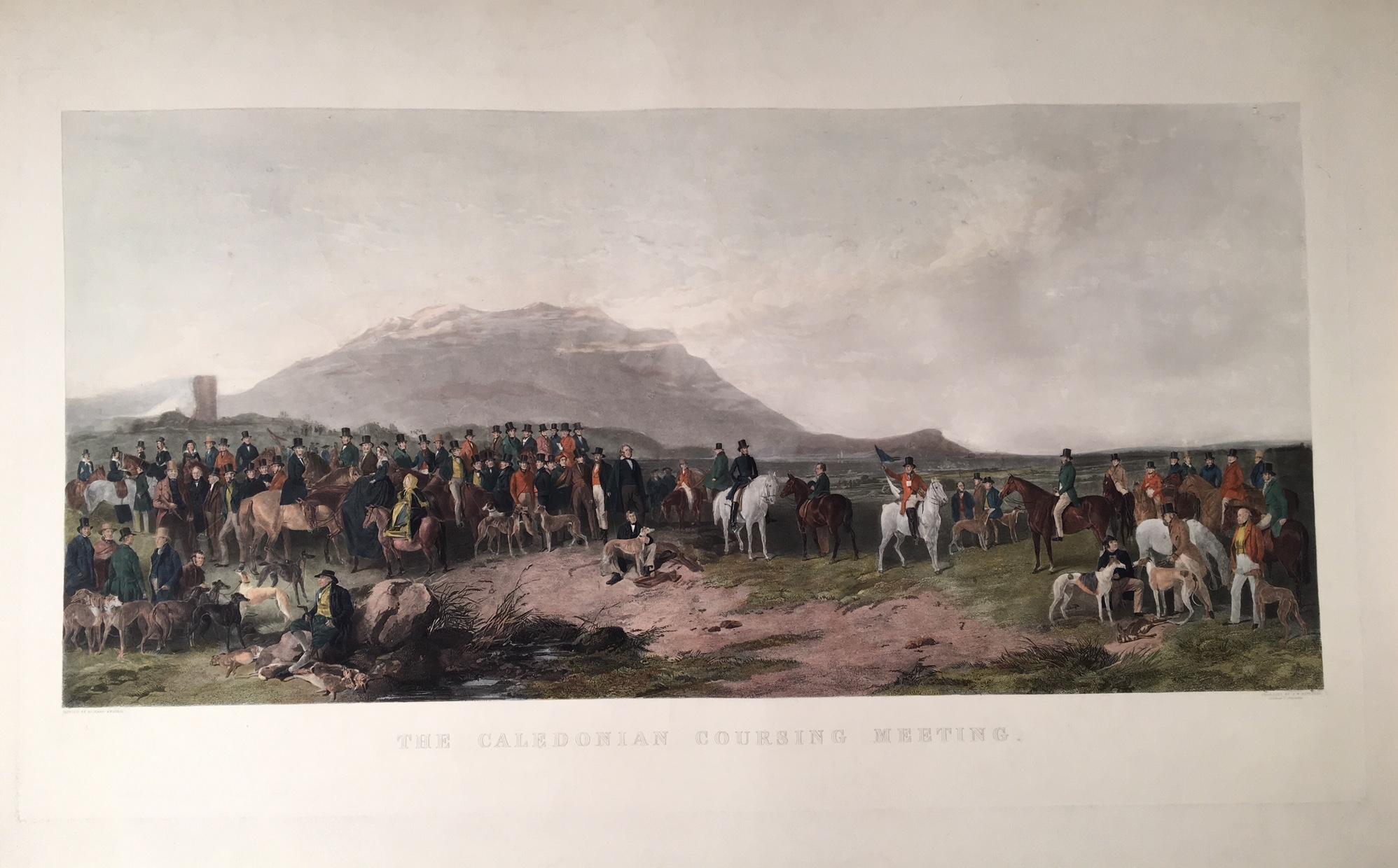 Richard Ansdell Landscape Print - The Caledonian Coursing Meeting near Castle Androssan , Scotland