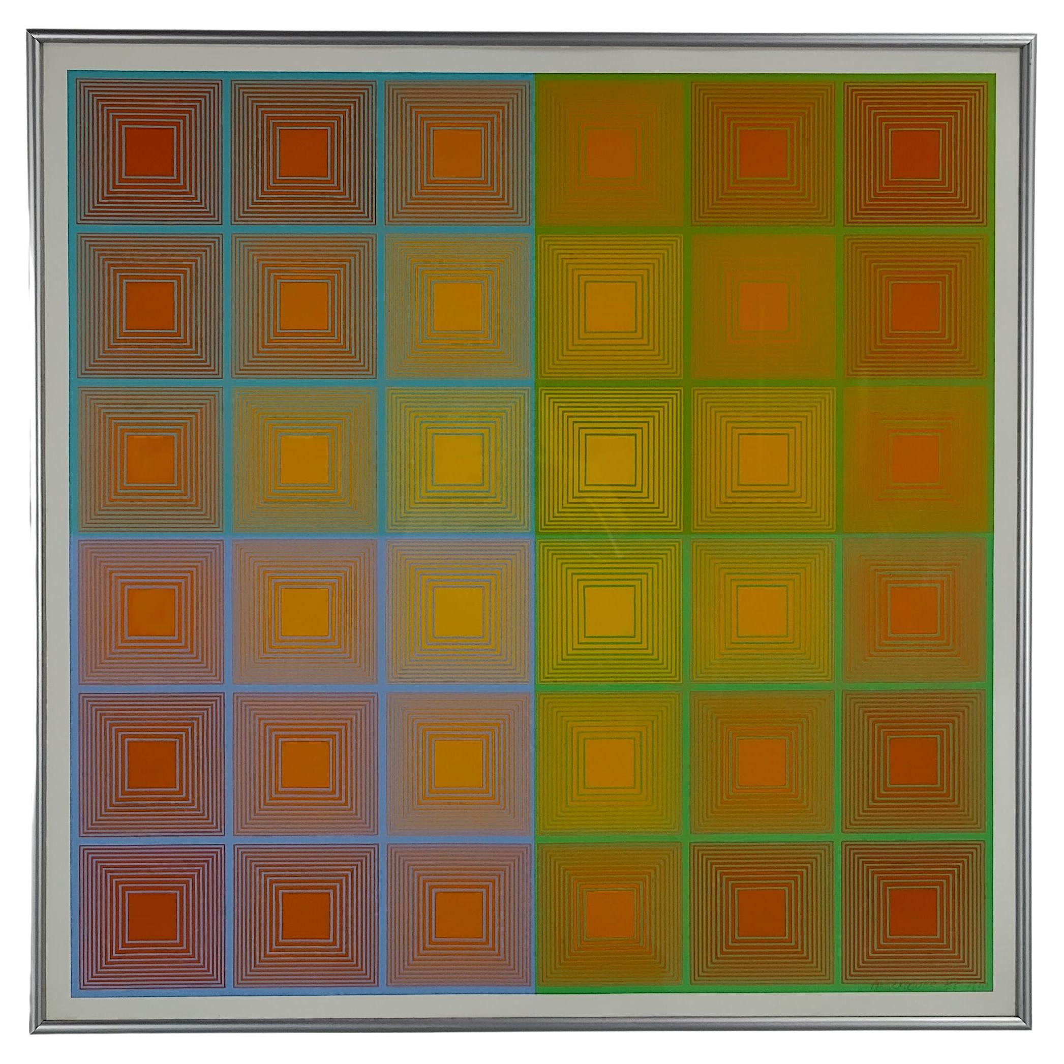 Richard Anuszkiewicz Double and Spectral Squares Op Art