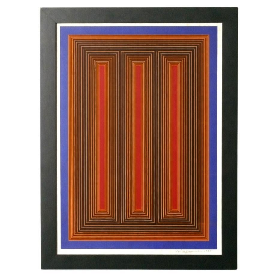 Richard Anuszkiewicz Lithographie 32" x 24" Mid Century Modern Abstrakte Kunst im Angebot