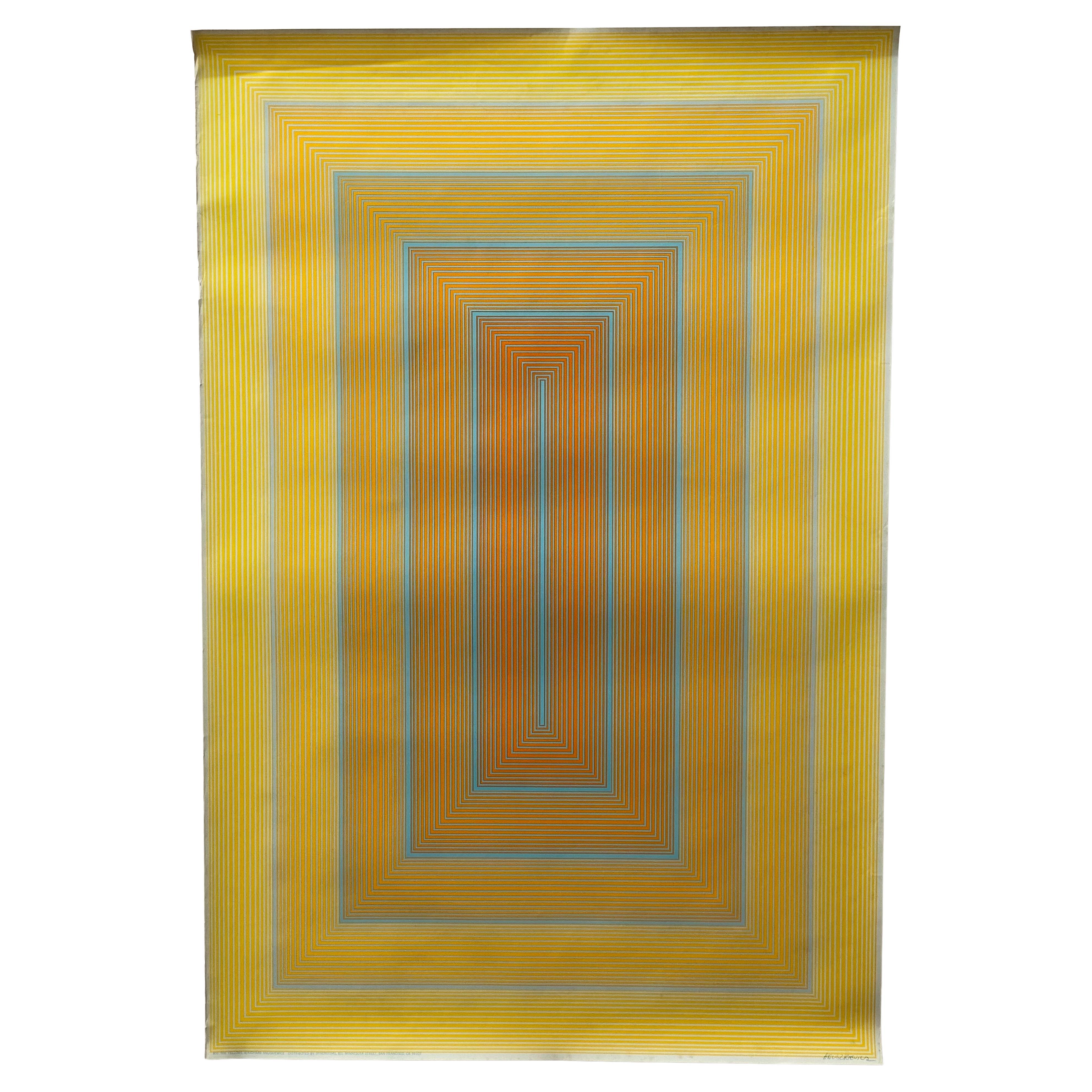 Richard Anuszkiewicz Op Art "The Yellows" Screenprint Poster, 1970 For Sale
