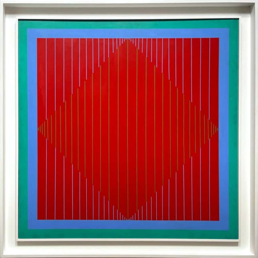 Richard Anuszkiewicz Metallic Water 1960s Op Art painting Art Institute Chicago