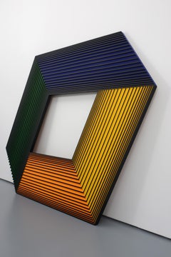 Monumentale Richard Anuszkiewicz GRANDE INTERNO GIALLO Pittura