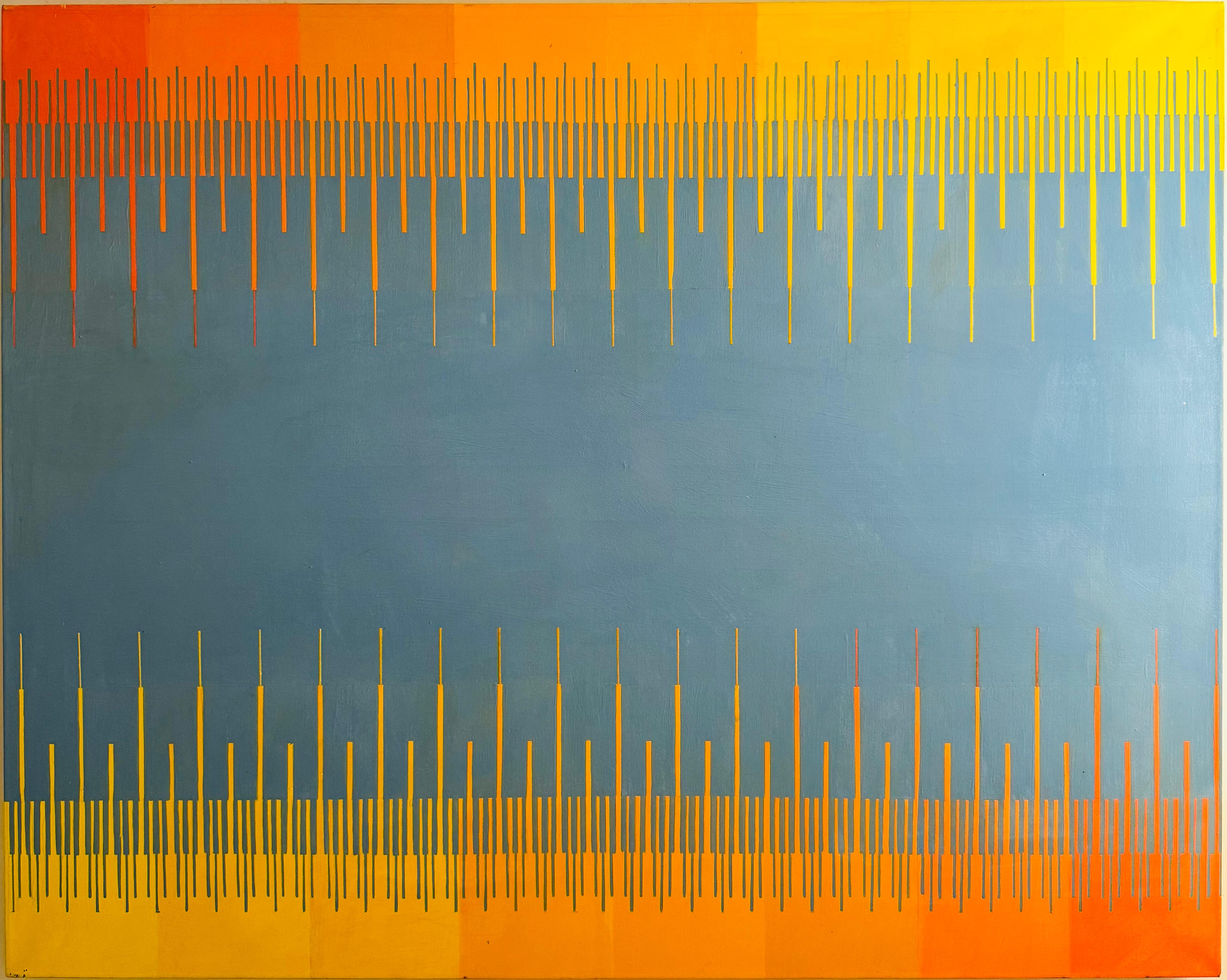 Abstract Painting Richard Anuszkiewicz - Bleu tendre