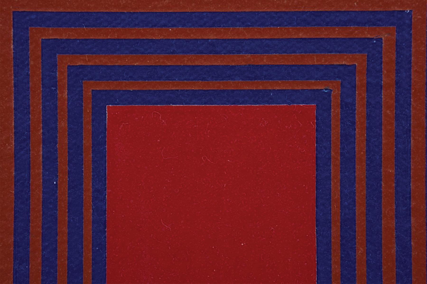 Richard Anuszkiewicz (American, 1930-2020)
Temple of Evening Reds, 1983
Acrylic on canvas
Signed verso
36 x 36 inches
36.75 x 36.75 inches, framed

Richard Anuszkiewicz was born in Erie, Pennsylvania to Polish immigrants. While at the Cleveland