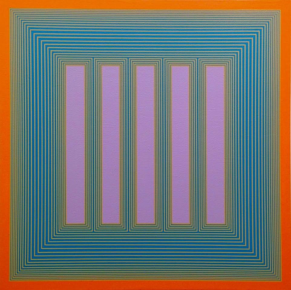 Richard Anuszkiewicz Abstract Painting - Temple of Lavender with Orange