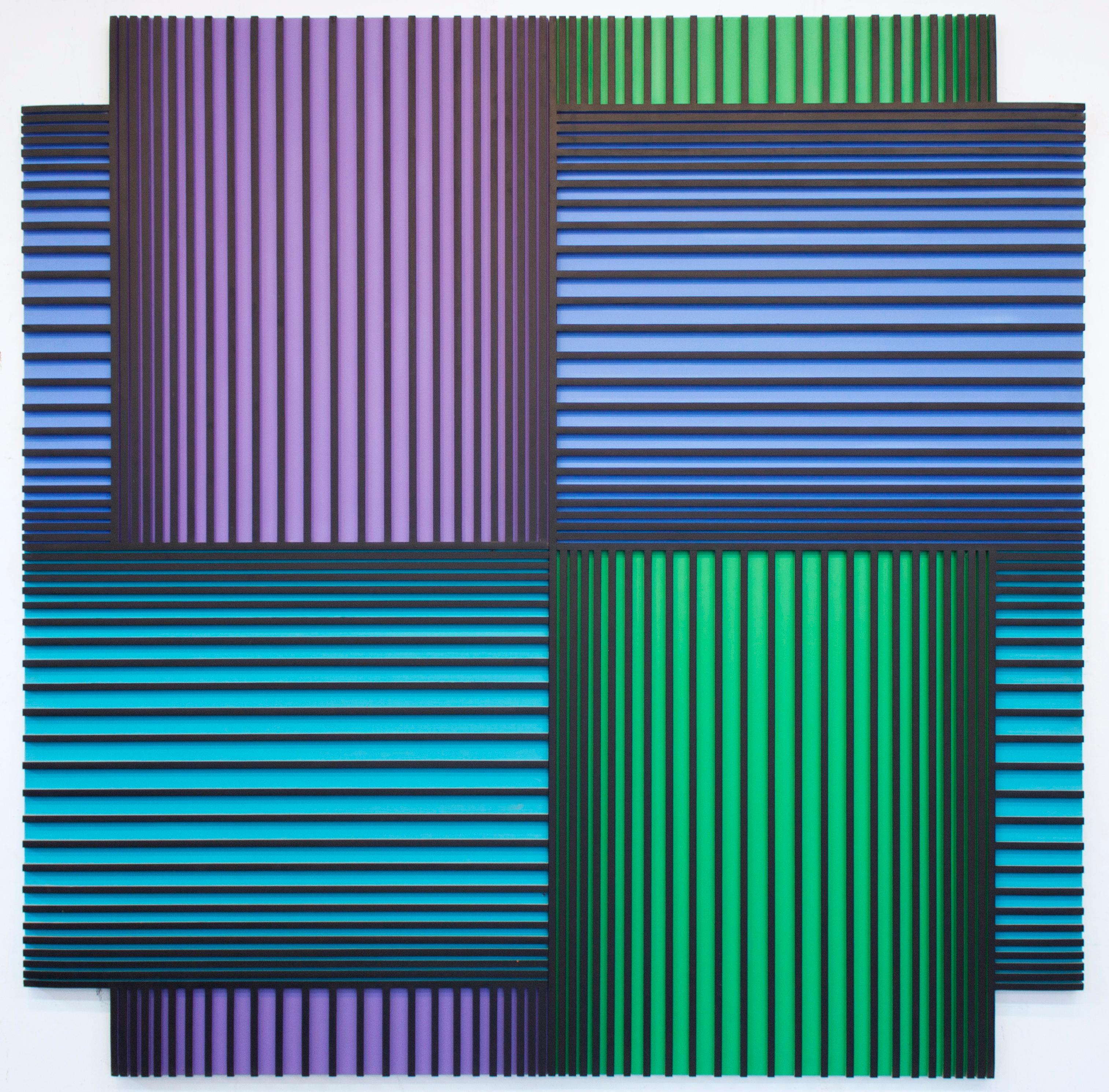Richard Anuszkiewicz Abstract Painting - Translumina Cool Mix (No. 790)