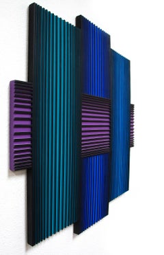 Translumina - Pittura acrilica Op Art geometrica su Wood, 1988