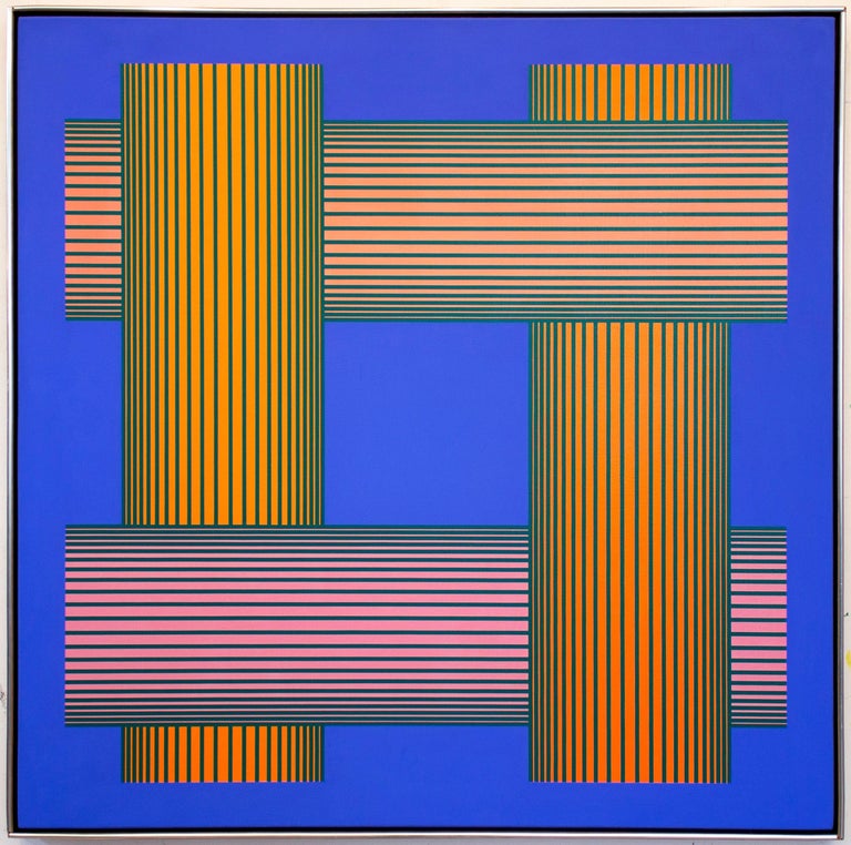Richard Anuszkiewicz Abstract Painting - Translumina with Deep Blue (No. 839)