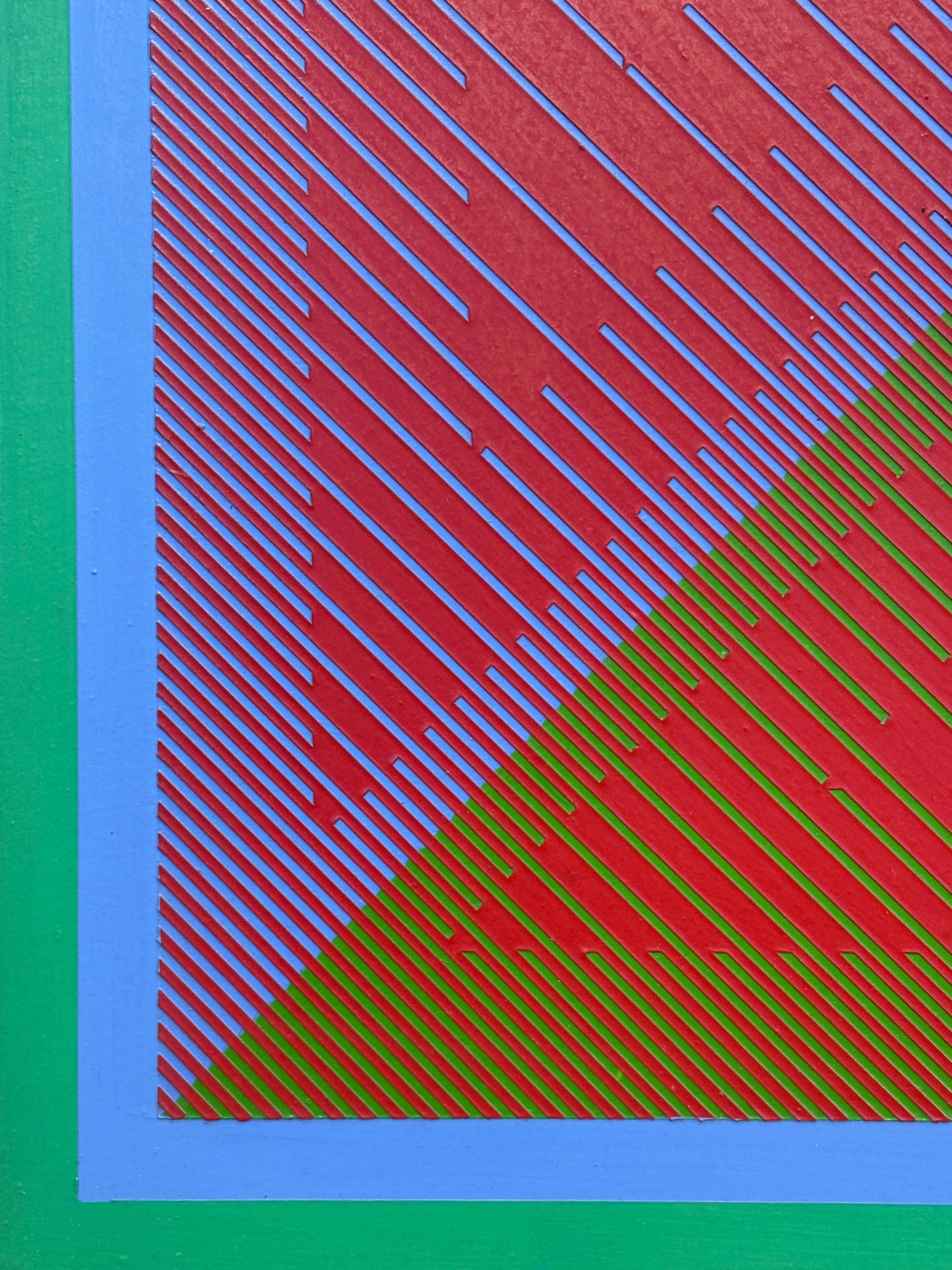 Untitled II ist ein hervorragendes Beispiel für Anuszkiewicz' Werk, dessen starke innere Struktur durch die intensive Farbgebung hervorgehoben wird. Die lebhaften, reglementierten Kompositionen des Künstlers machten ihn Anfang der 1960er Jahre in