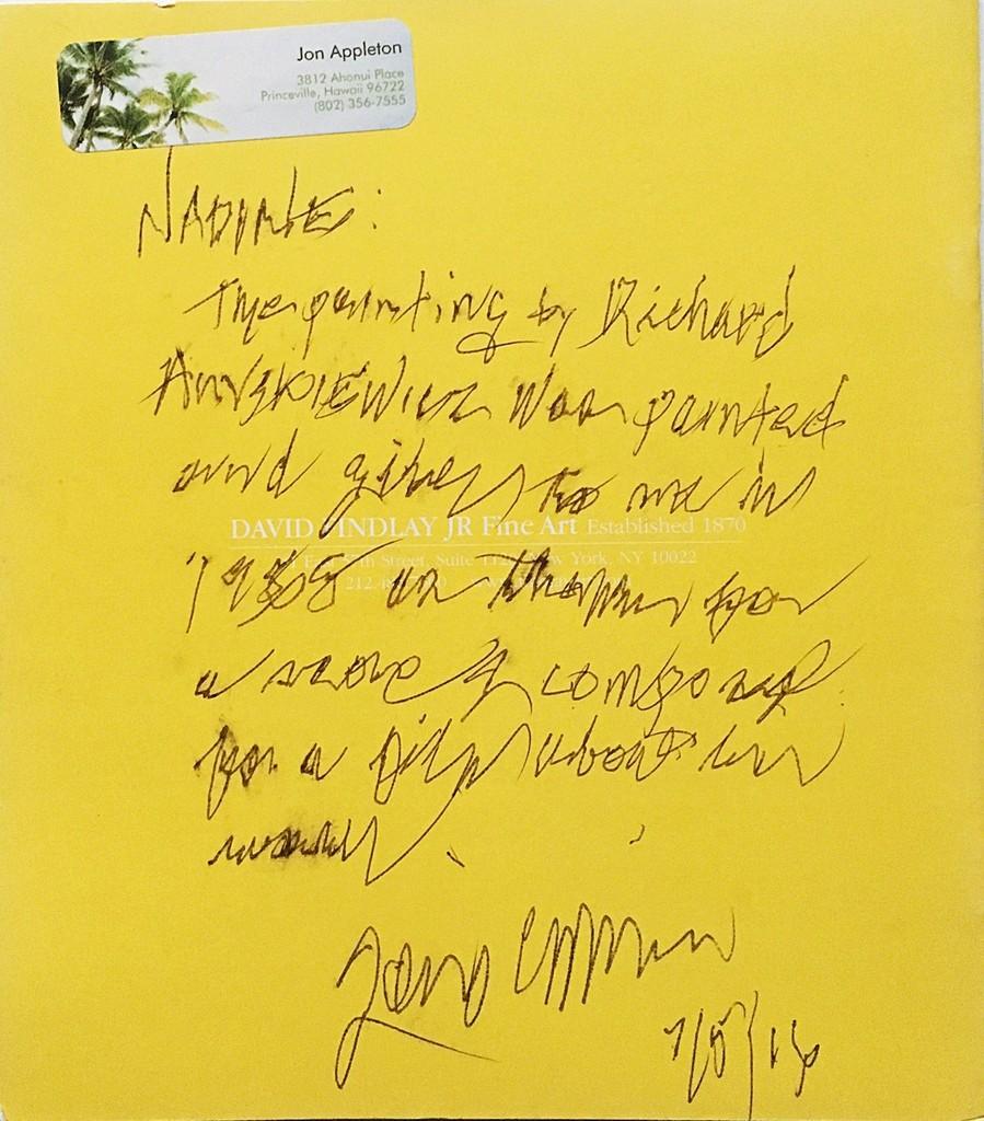 Einzigartige 1960er Jahre signiert Op Art, geometrische Abstraktion Gemälde, für famed Komponist (Rot), Abstract Painting, von Richard Anuszkiewicz