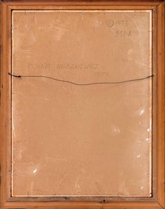 Sin título, 1973, pintura original sobre tabla, firmada a mano, 24 x 18 pulgadas.