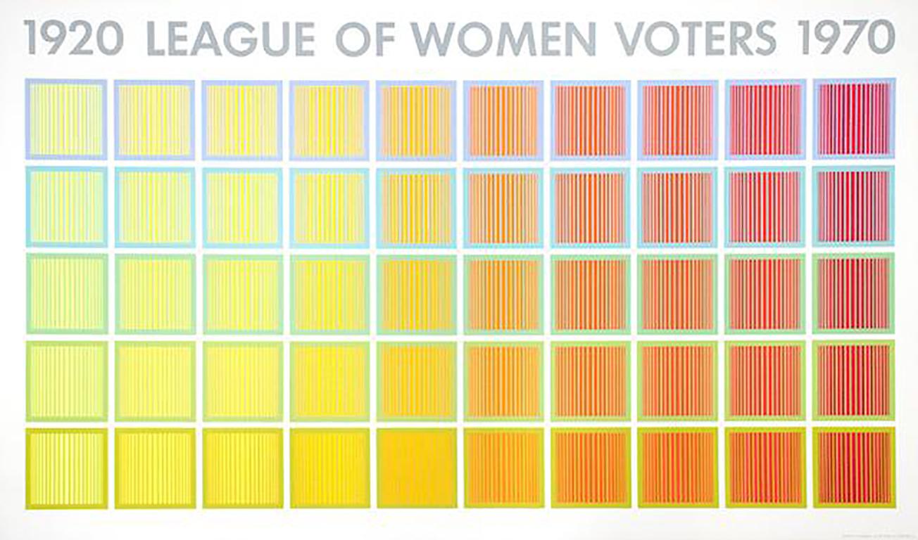 Richard Anuszkiewicz Abstract Print - 1920 League of Women Voters, Large OP Art Screenprint by Anuszkiewicz 1969