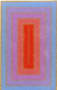 Édition annuelle, Lt. sérigraphie Op Art technique mixte des années 1970 sur carton signée à la main