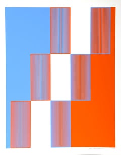 Celebra Nueva York, OP Art Serigrafía de Richard Anuszkiewicz 1973