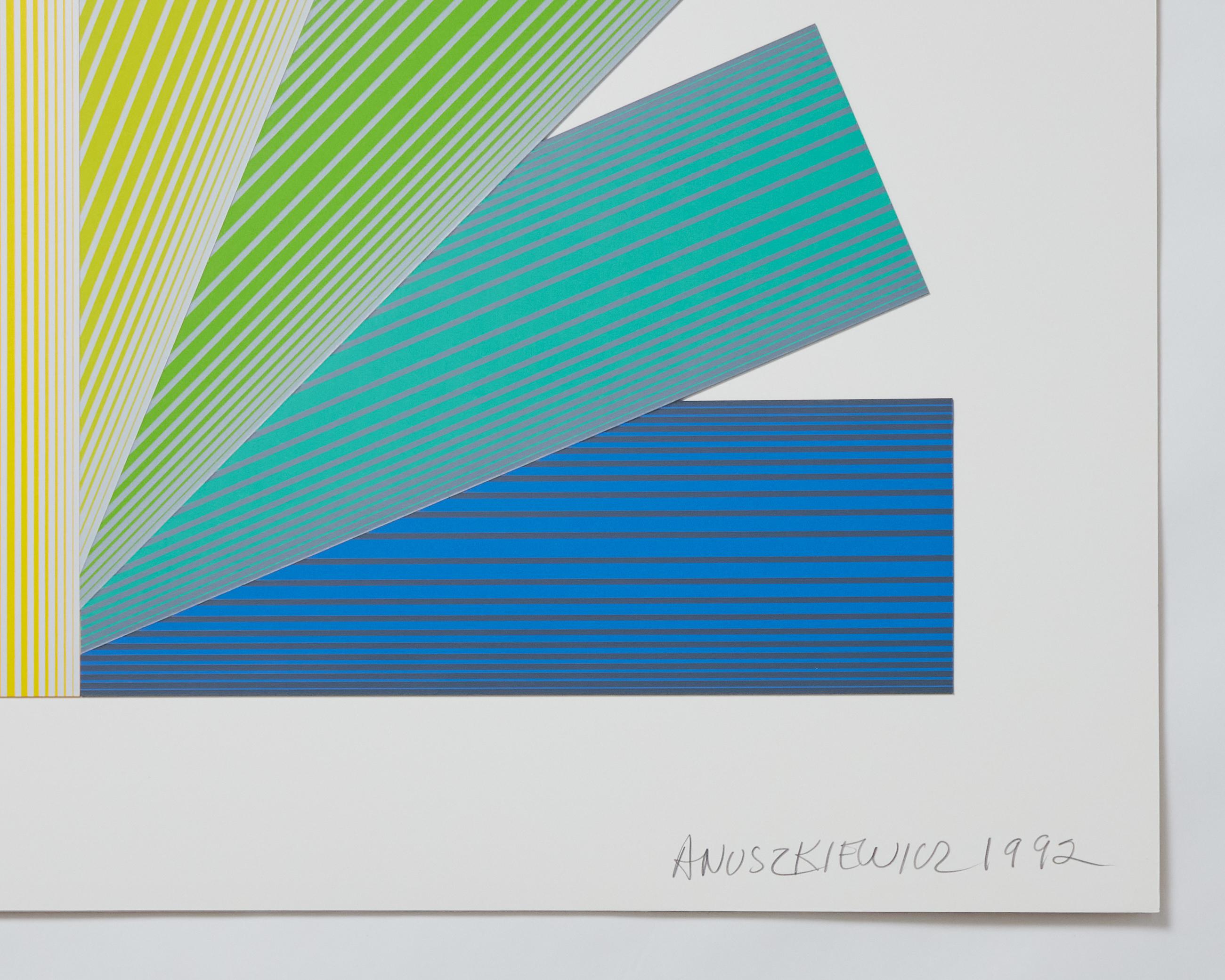 Grey Tinted Rainbow - Op Art Print by Richard Anuszkiewicz