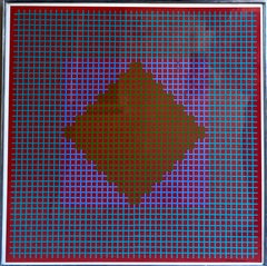 Vintage Hand Signed Op Art Kinetic Print Geometric Abstract Silkscreen Serigraph Pop Art