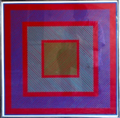 Hand Signed Op Art Kinetic Print Geometric Abstract Silkscreen Serigraph Pop Art