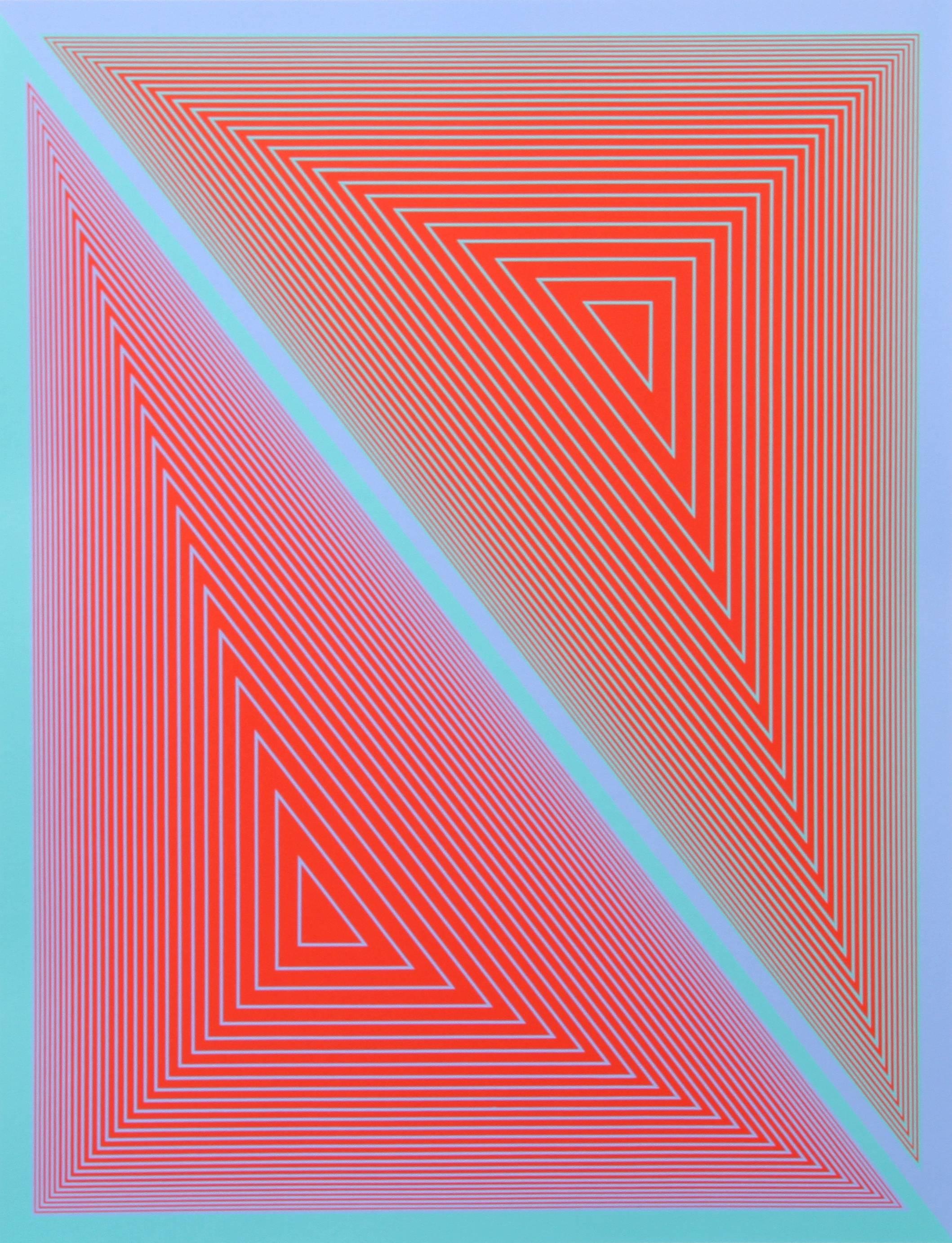 Richard Anuszkiewicz Abstract Print - Inward Eye #3, OP Art Silkscreen by Anuszkiewicz