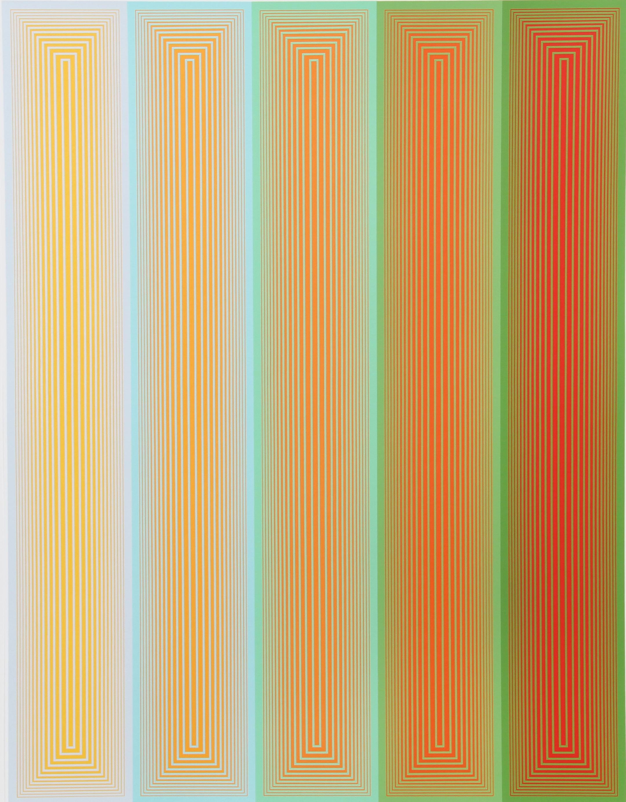 Inward Eye, #5 Geometric Abstract OP Art Screenprint by Richard Anuszkiewicz