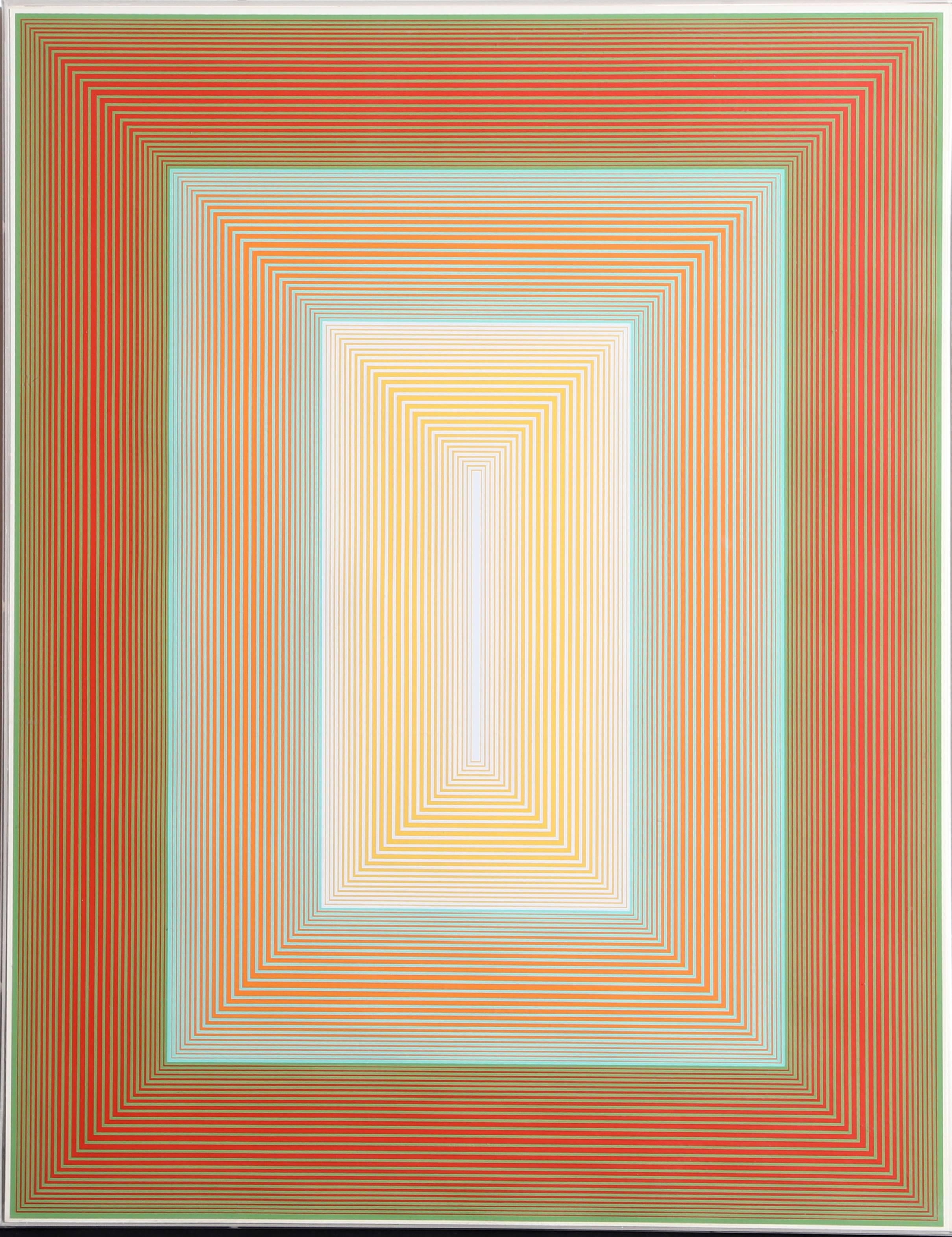 Richard Anuszkiewicz Abstract Print - Inward Eye #8, OP Art Silkscreen by Anuszkiewicz