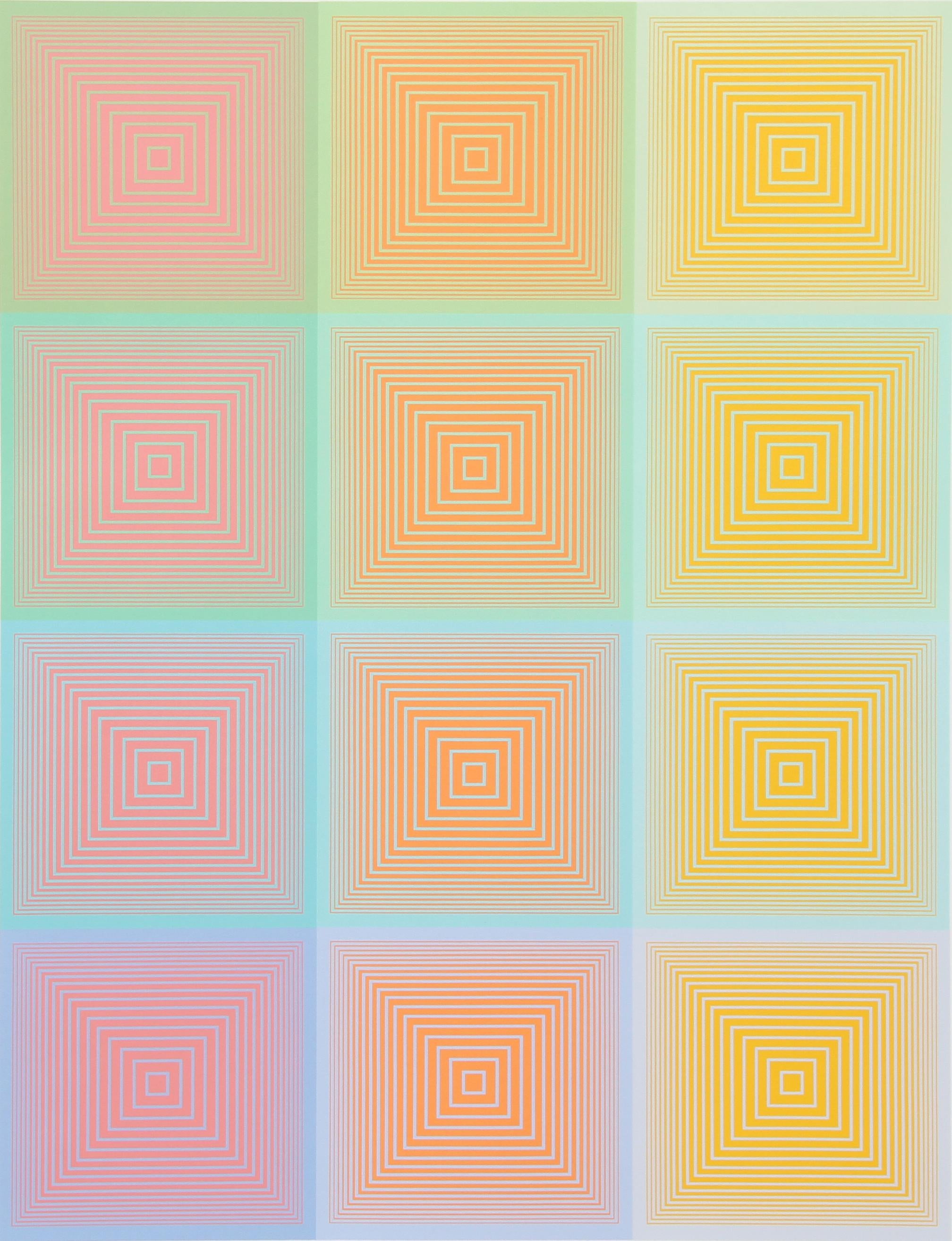 Inneres Auge, #9 Geometrisch Abstrakt OP Art Siebdruck von Richard Anuszkiewicz