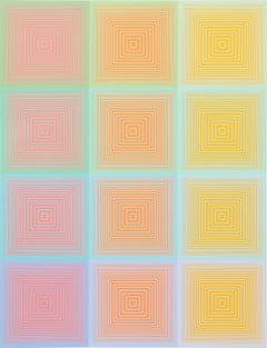 Inneres Auge, #9 Geometrisch Abstrakt OP Art Siebdruck von Richard Anuszkiewicz