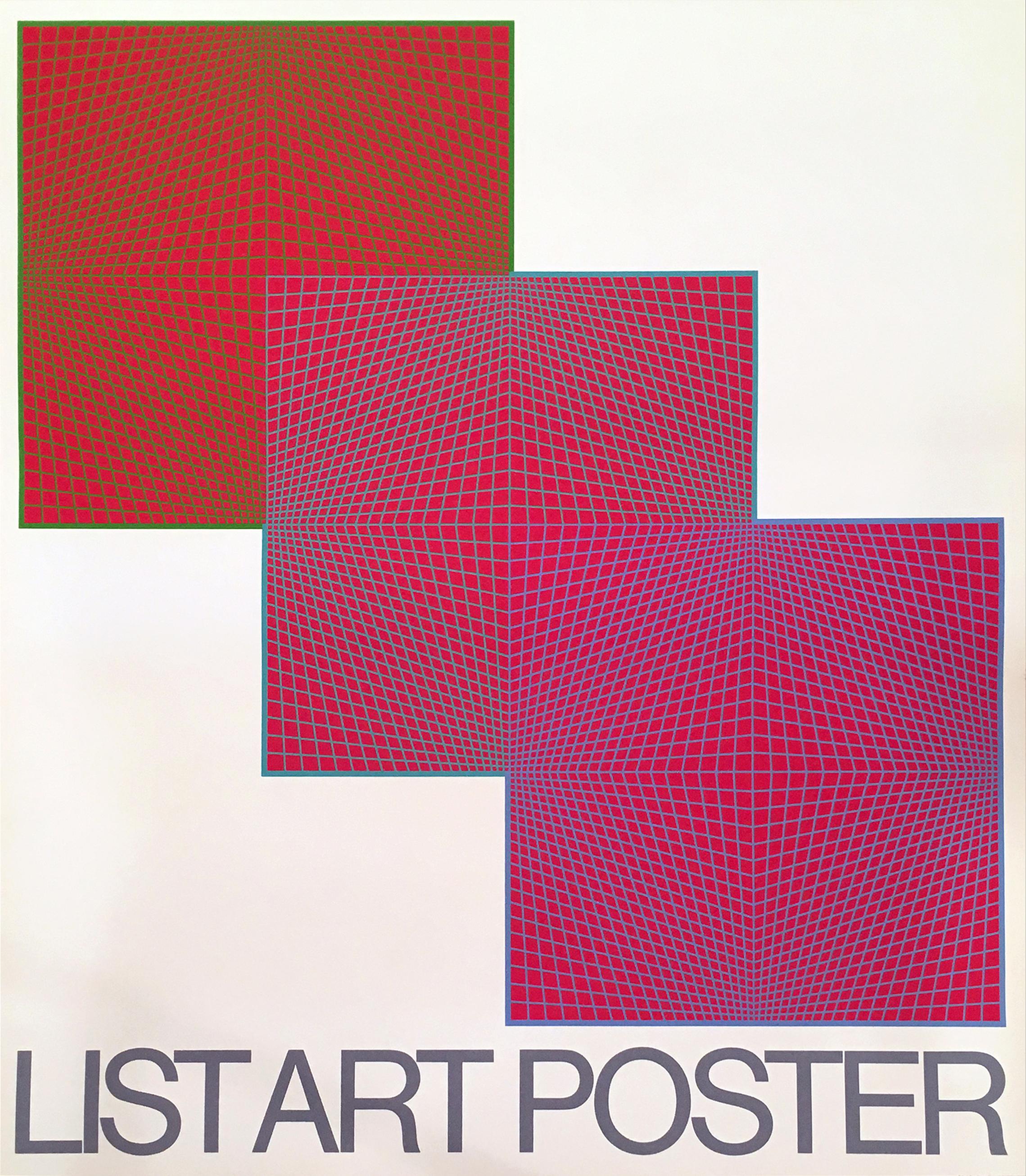 Richard Anuszkiewicz Abstract Print - "List Art Poster"