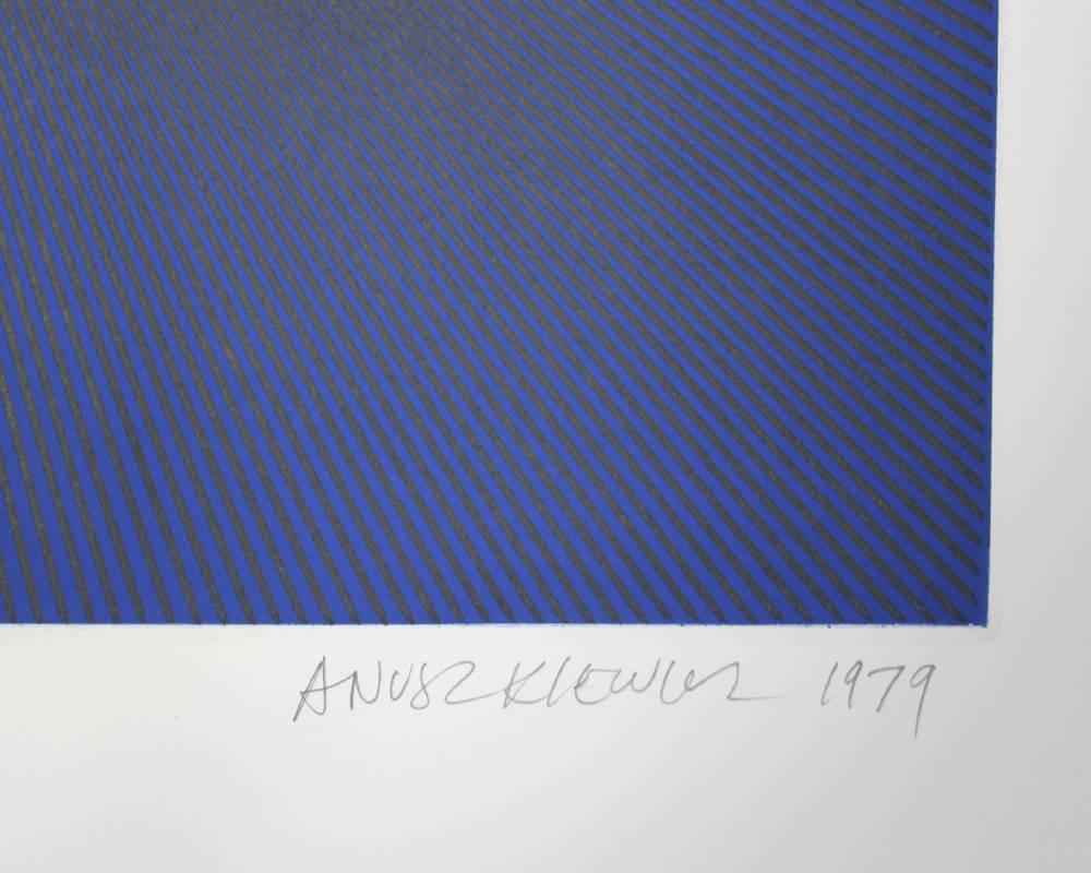 Mitternachts-Suite (Blau mit Schwarz), abstrakte Radierung von Richard Anuszkiewicz im Angebot 1