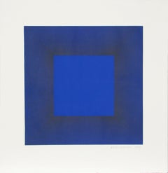 Suite di mezzanotte (blu con nero), acquaforte astratta di Richard Anuszkiewicz