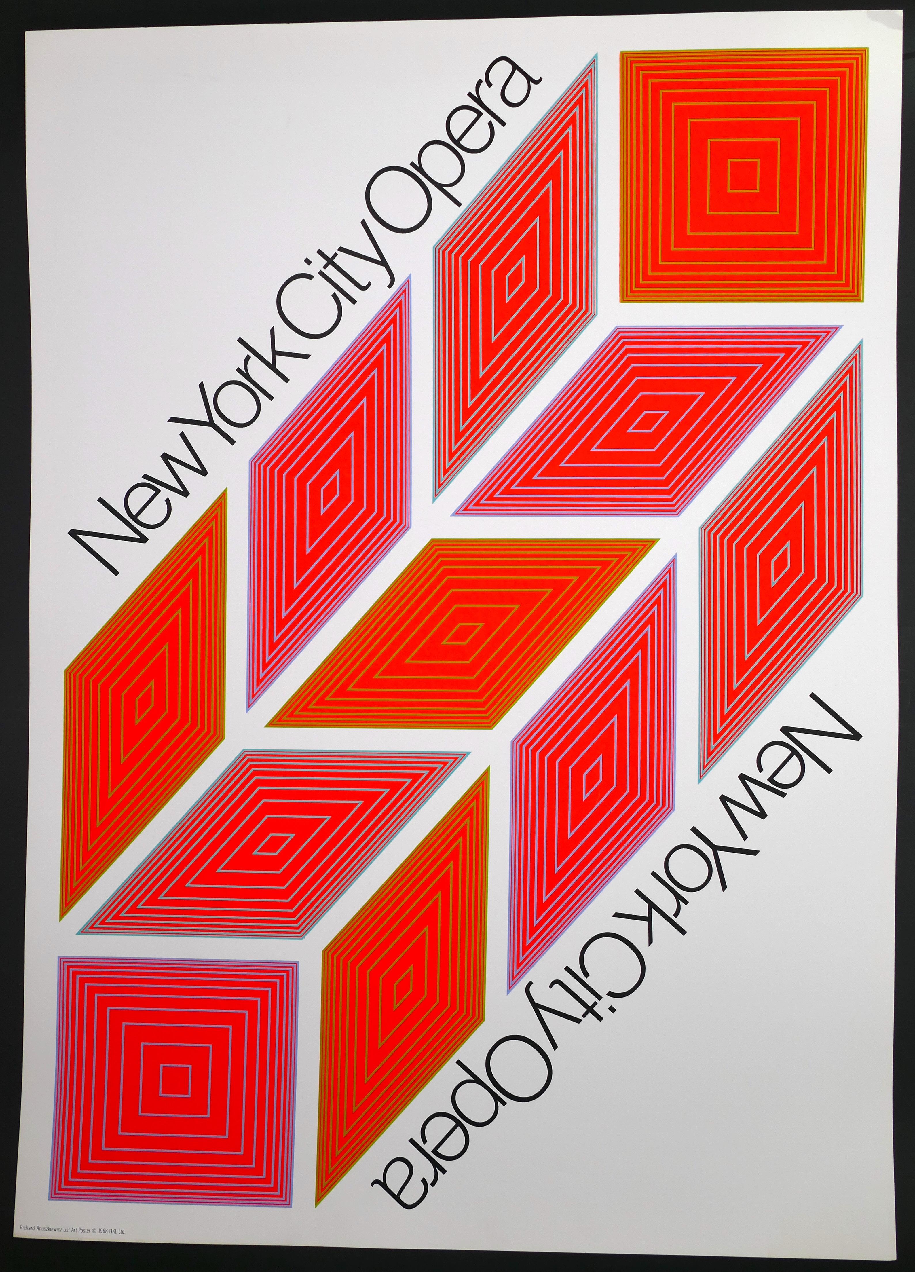 Richard Anuszkiewicz Abstract Print - New York City Opera - Vintage Poster - 1968