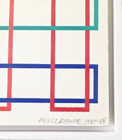 Edición anual de Richard Anusziewicz. Ed. limitada Op Art serigrafía sobre masonita