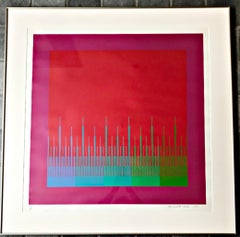 Richard Anuszkiewicz - Soft Satellite Red, historic Op Art Silkscreen signed/N