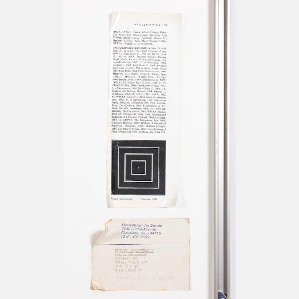 Richard Anusziewicz, Soft Satellite Red, Op Art Silkscreen, signed/N orig. frame For Sale 6