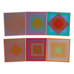 Richard Anuszkiewicz, 6 Seritypien - Cartera de 6 grabados, Op Art de 1965