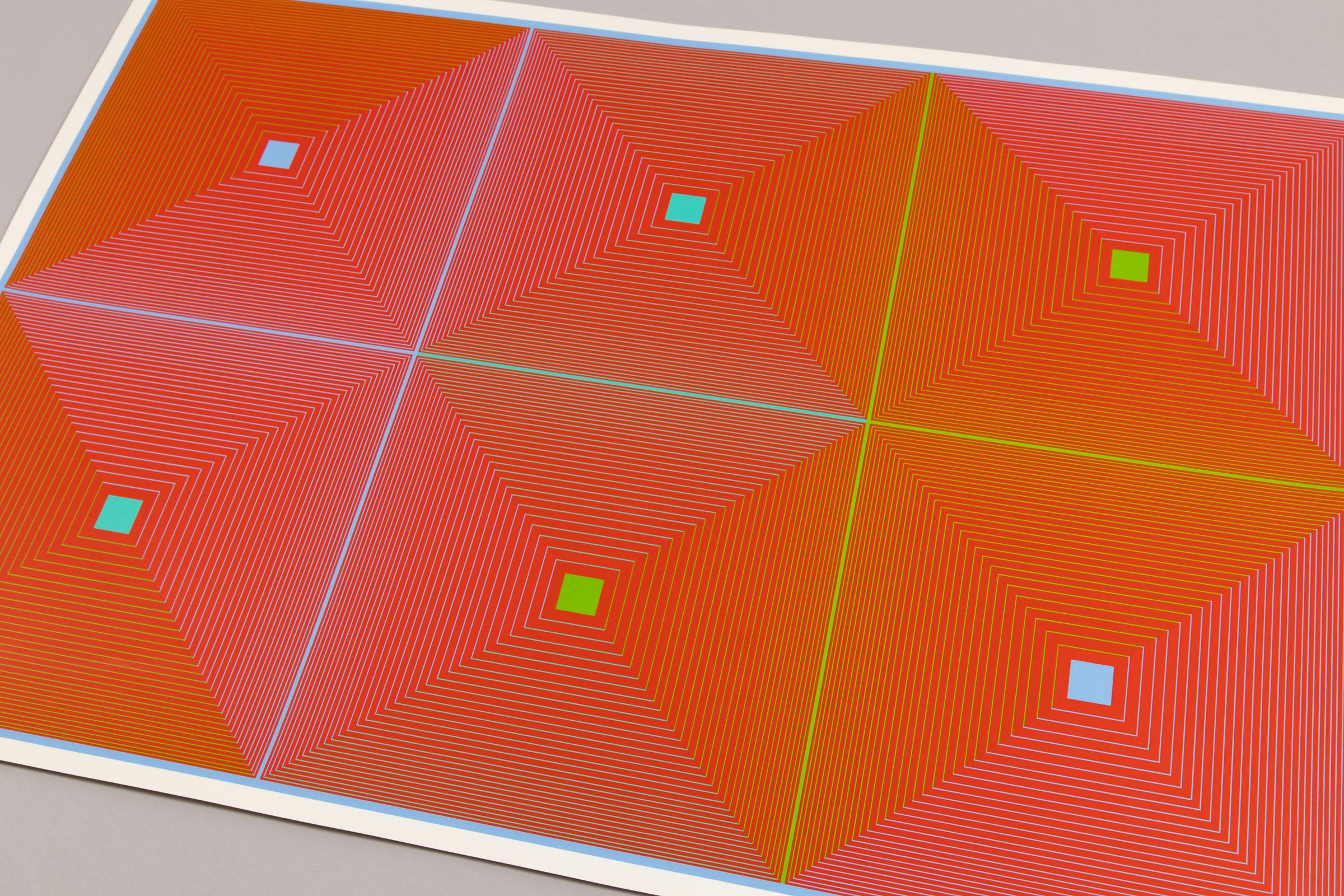 Richard Anuszkiewicz, Six Squares - Signed Screen Print from 1969, Op Art in vendita 2