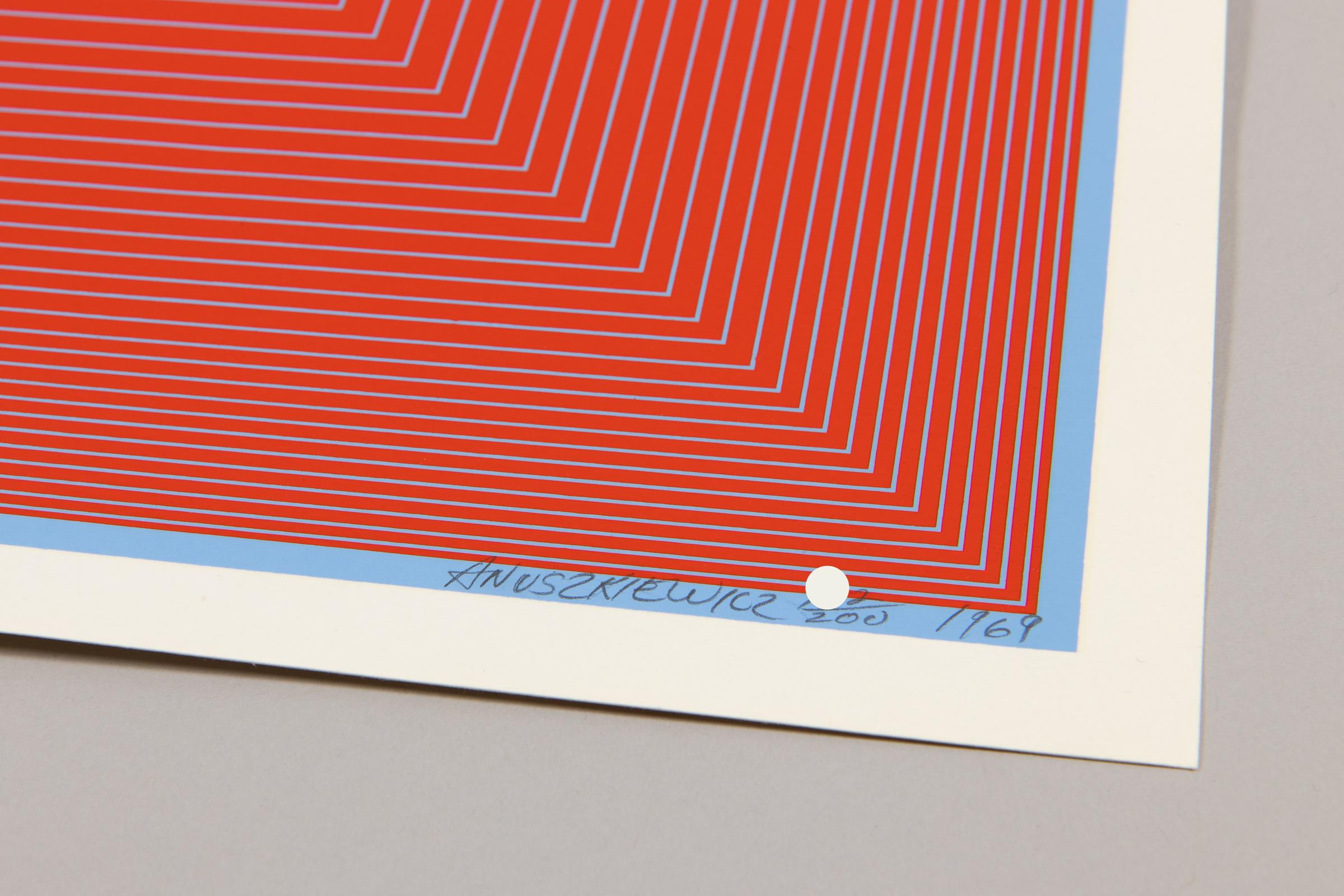 Richard Anuszkiewicz, Six Squares - Signed Screen Print from 1969, Op Art For Sale 3